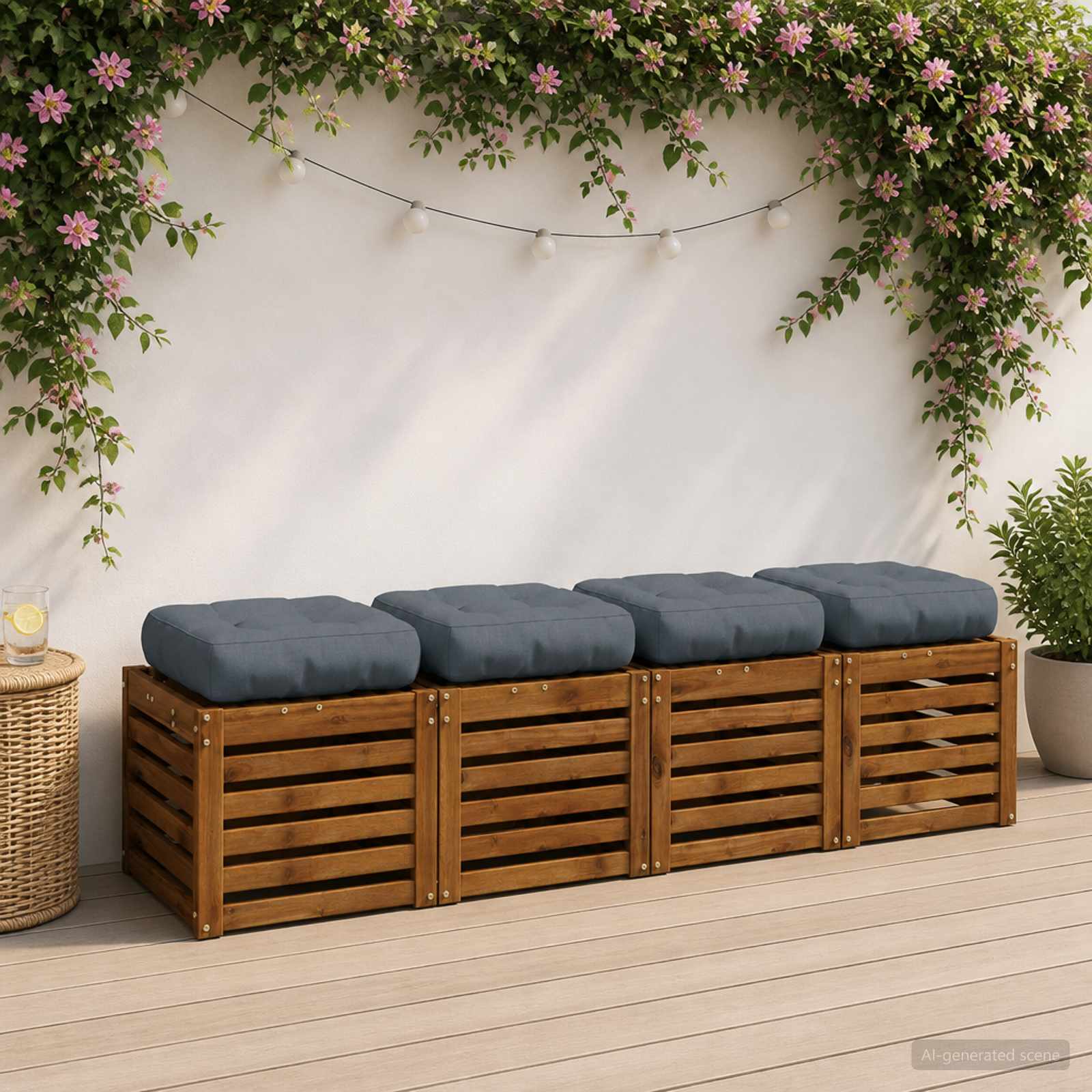 4 dalių sėdynės pagalvėlės VIANEN 4 pcs 100% poliesteris Mėlyna