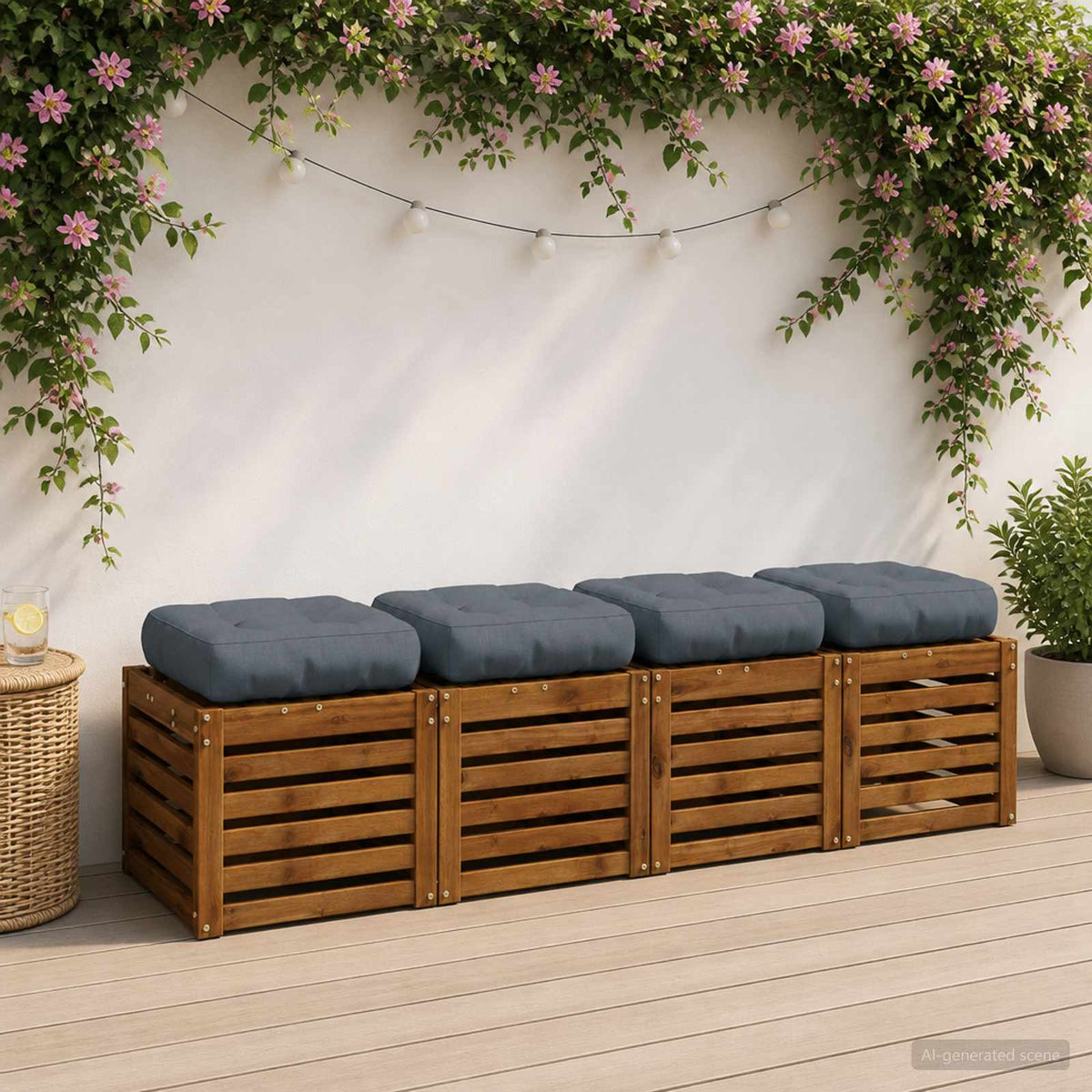 4 dalių sėdynės pagalvėlės VIANEN 4 pcs 100% poliesteris Mėlyna