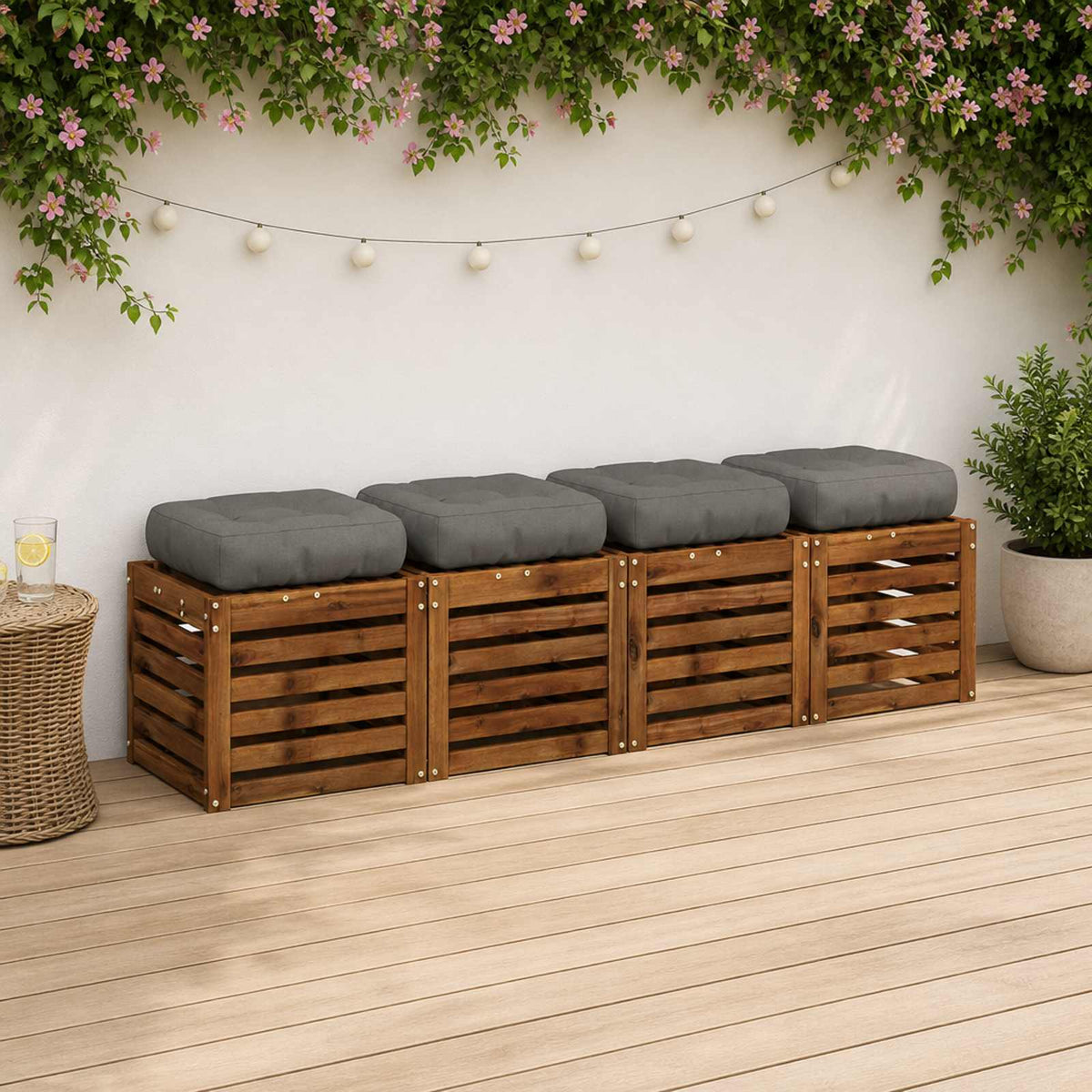 4 dalių sėdynės pagalvėlės VIANEN 4 pcs 100% poliesteris Pilka