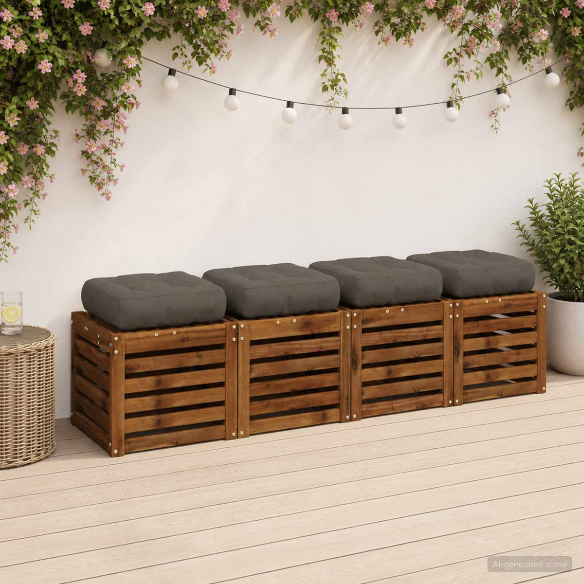 4 dalių sėdynės pagalvėlės VIANEN 4 pcs 100% poliesteris Pilka