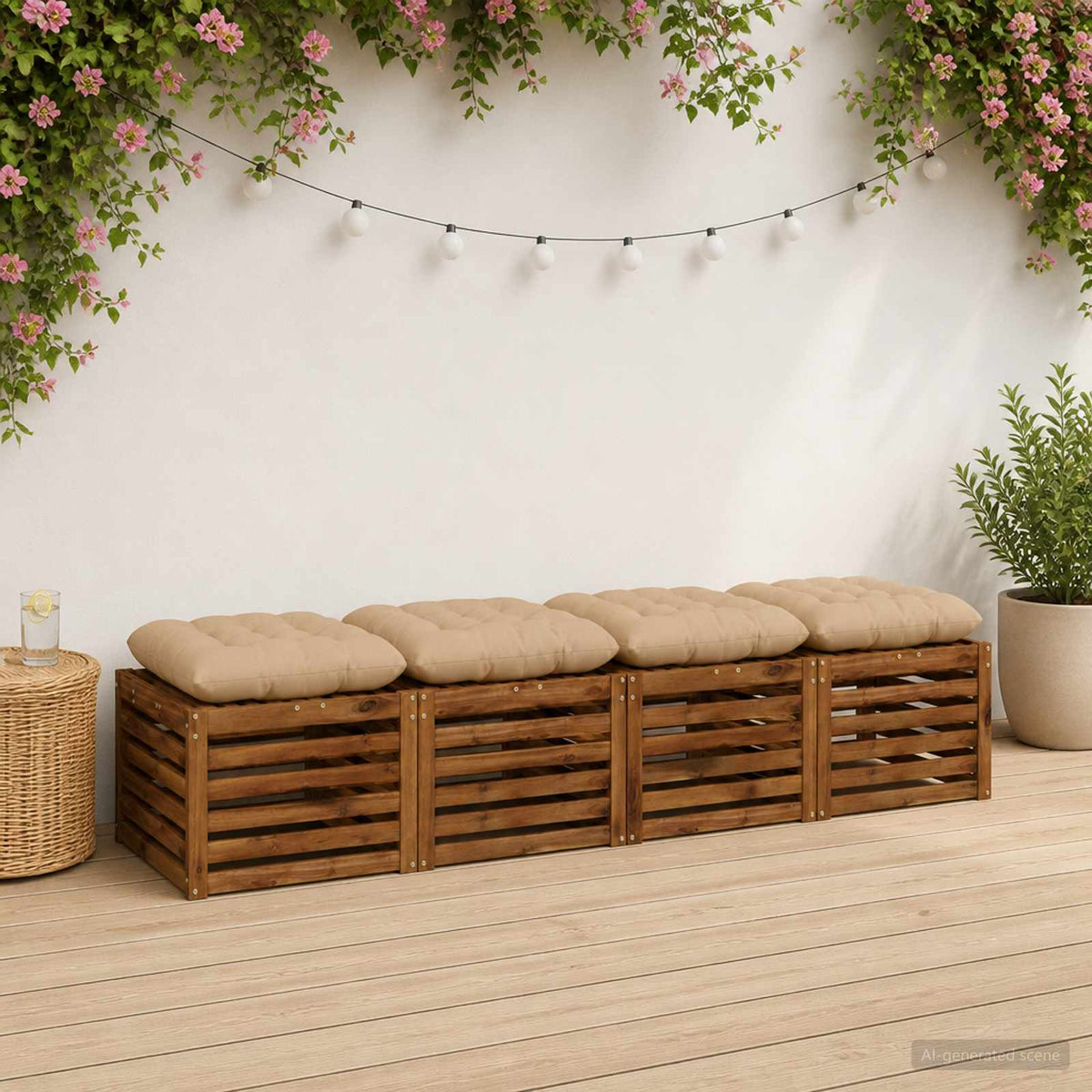 Sėdynių pagalvėlės VIANEN 4 vnt. 100% poliesteris Smėlio