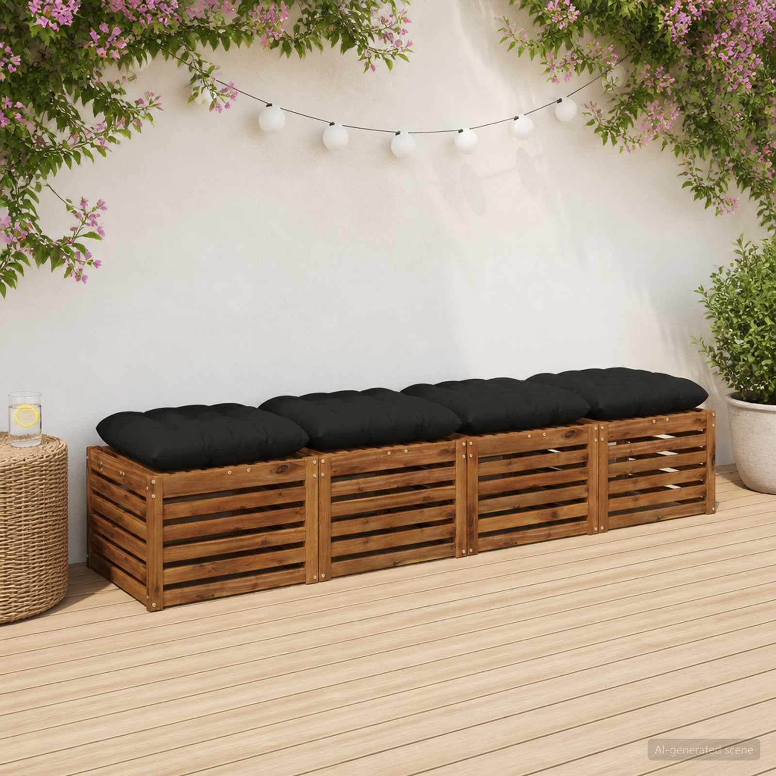 Sėdynių pagalvėlės VIANEN 4 vnt. 100% poliesteris Juoda