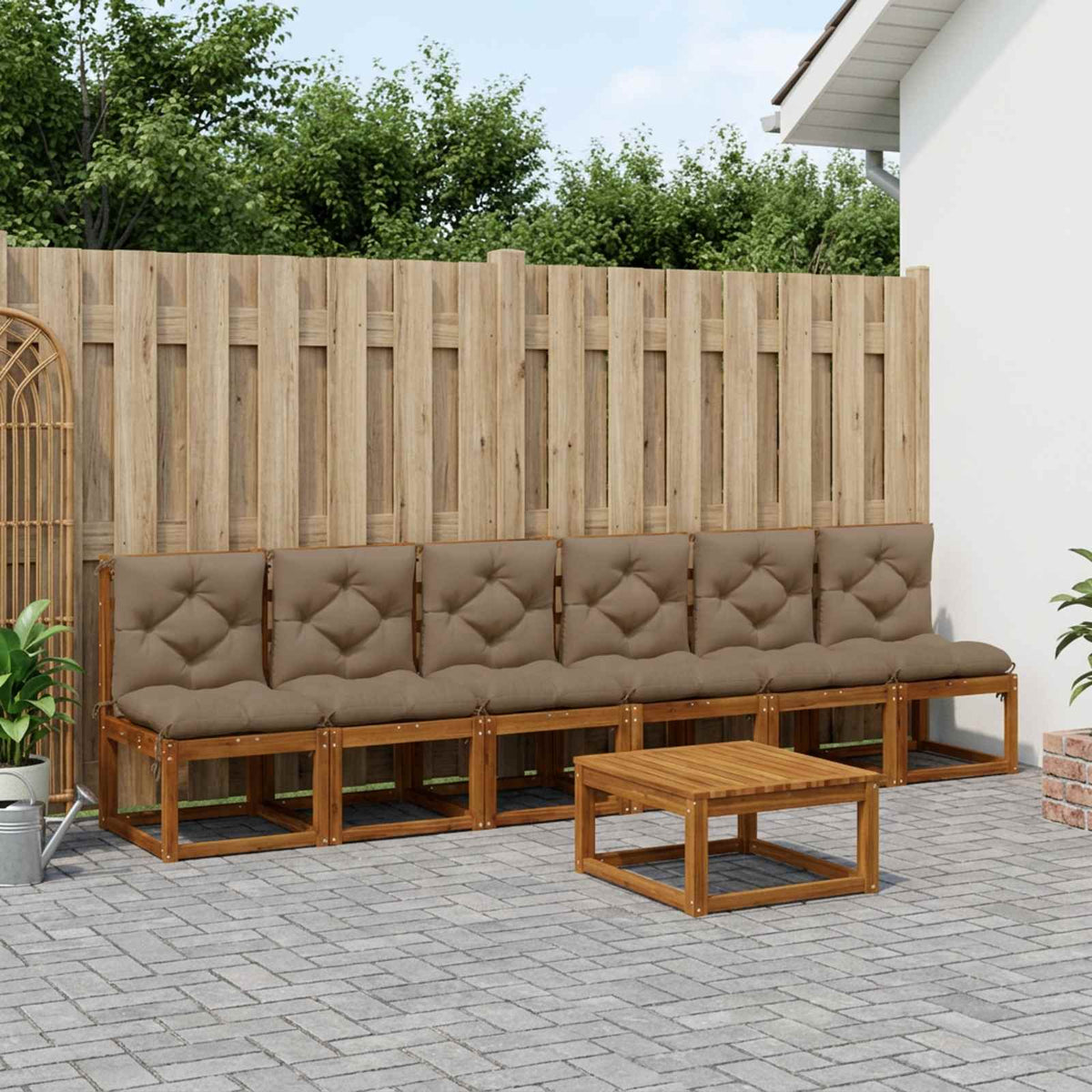 6 dalių paletės pagalvėlės VIANEN 6 vnt. 100% poliesteris Taupe
