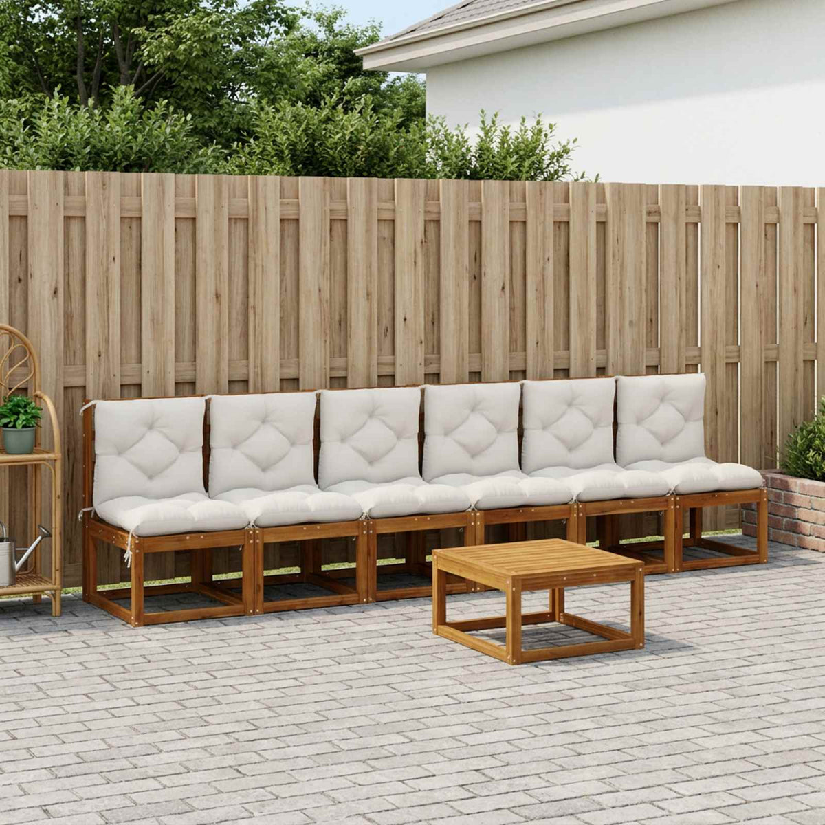 6 dalių paletės pagalvėlės VIANEN 6 vnt. 100% poliesteris Balta