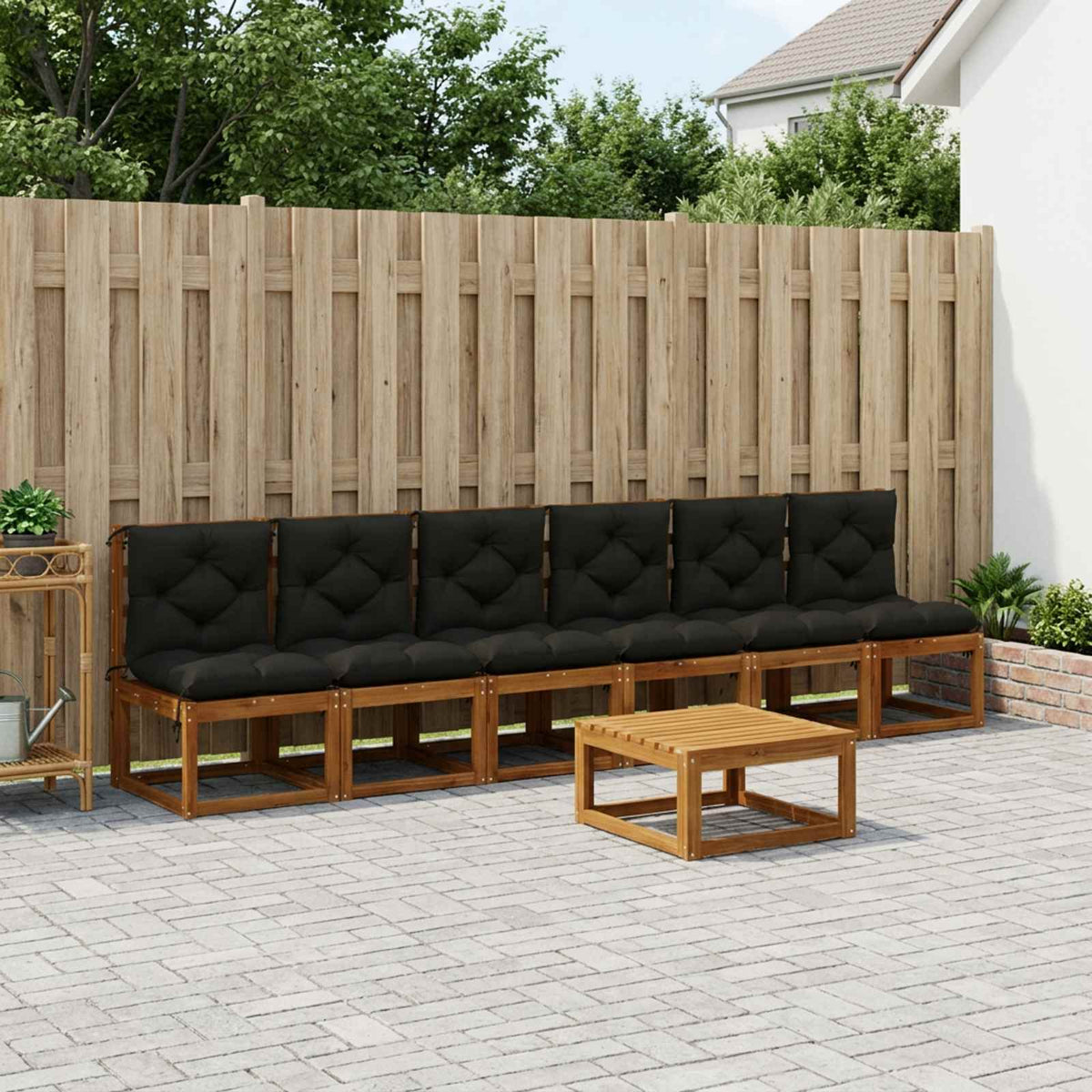 6 dalių paletės pagalvėlės VIANEN 6 vnt. 100% poliesteris Juoda