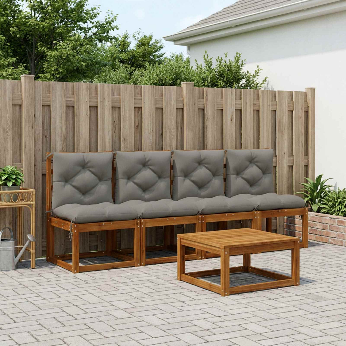 4 dalių paletės pagalvėlės VIANEN 4 vnt. 100% poliesteris Pilka