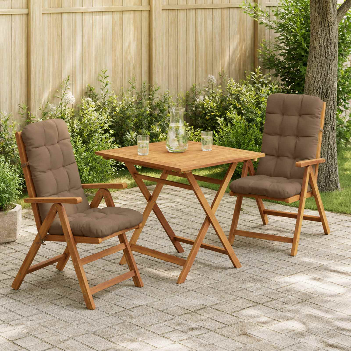2 dalių aukštų atlošų kėdžių pagalvės VIANEN 2 pcs Taupe