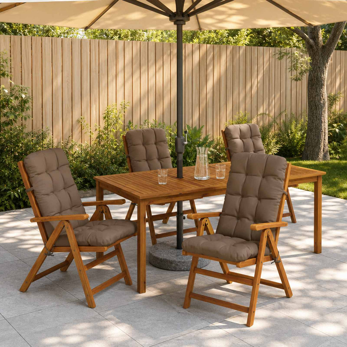 4 dalių aukštų atlošų kėdžių pagalvės VIANEN 4 pcs Taupe