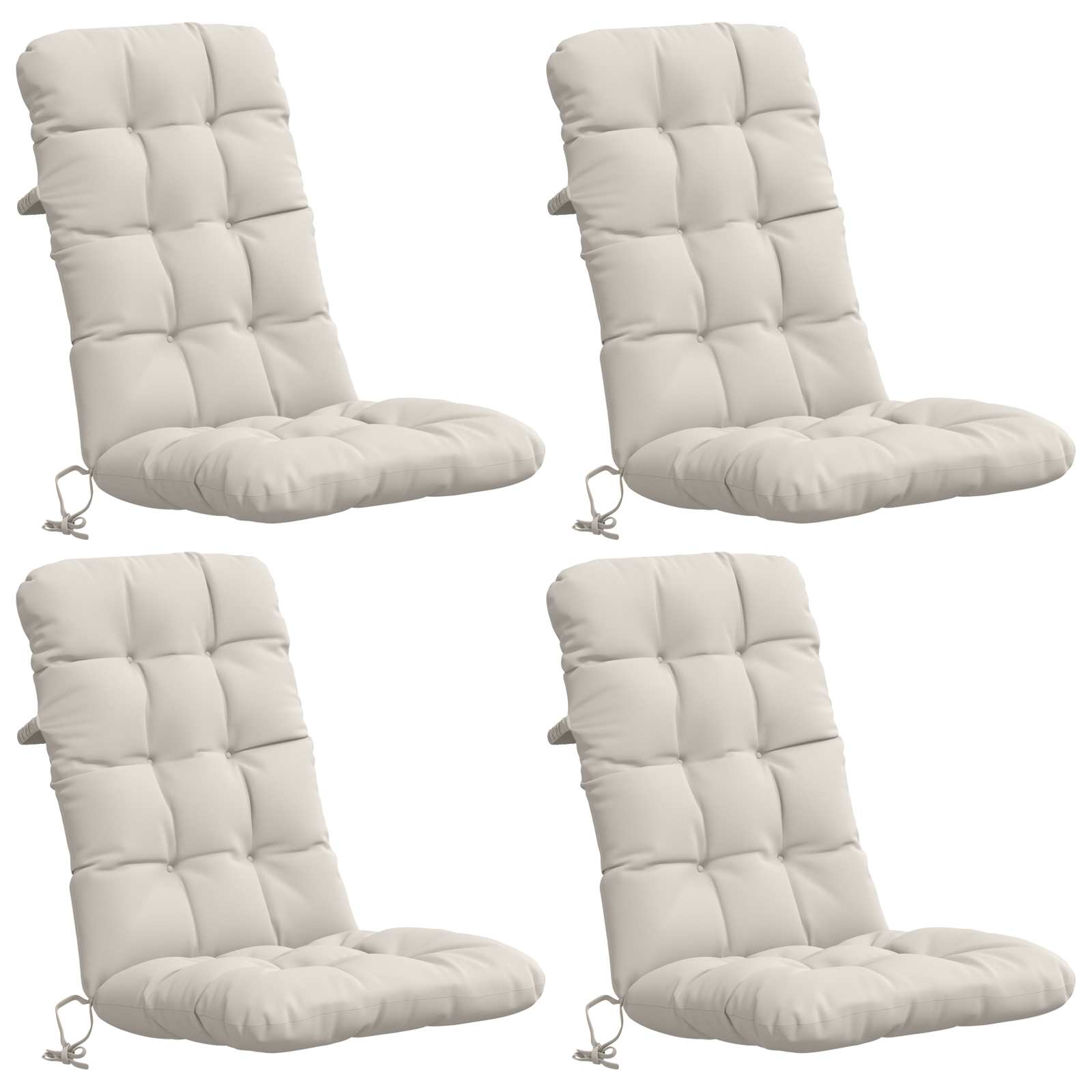 4 dalių aukštų atlošų kėdžių pagalvės VIANEN 4 pcs Balta