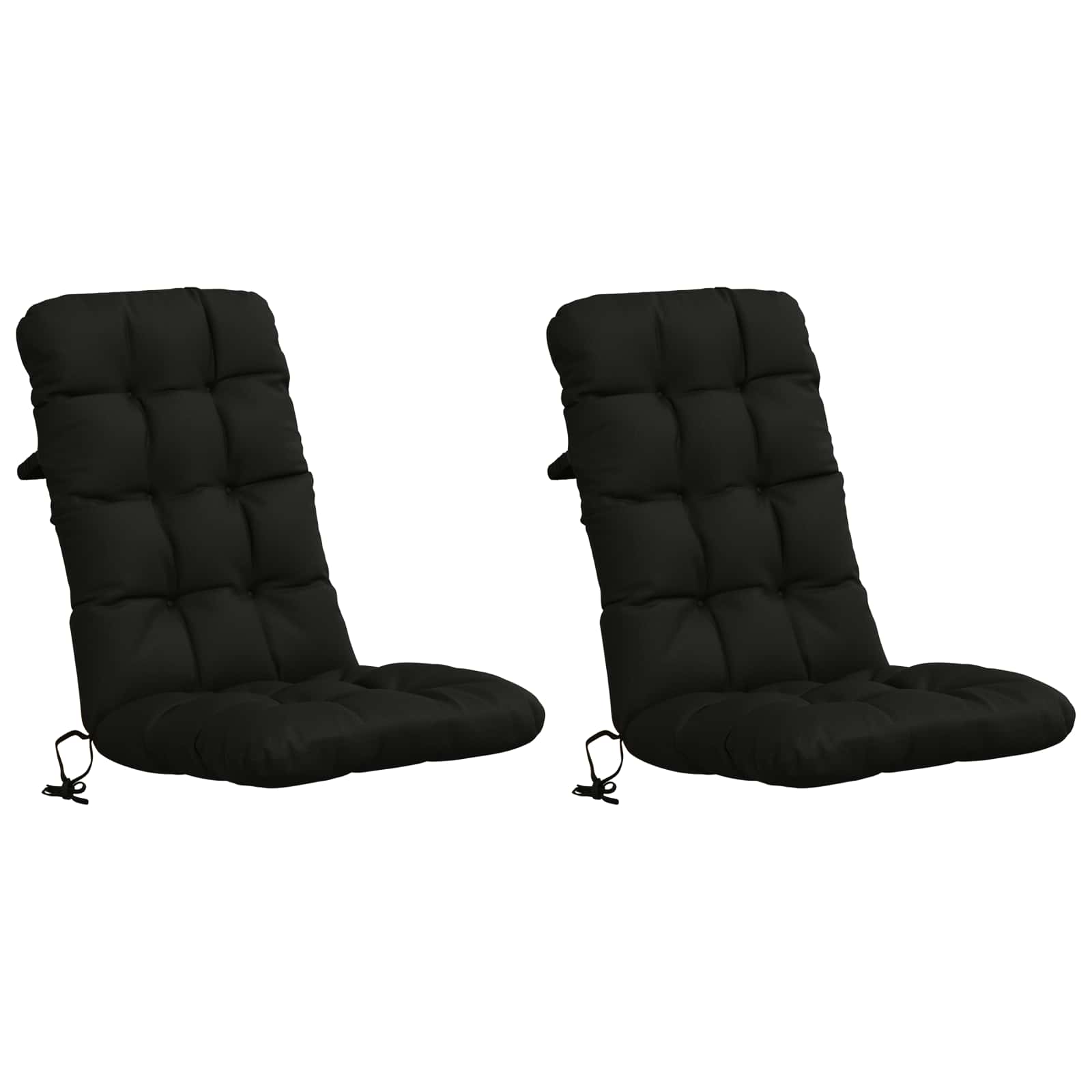 2 dalių aukštų atlošų kėdžių pagalvės VIANEN 2 pcs Juoda