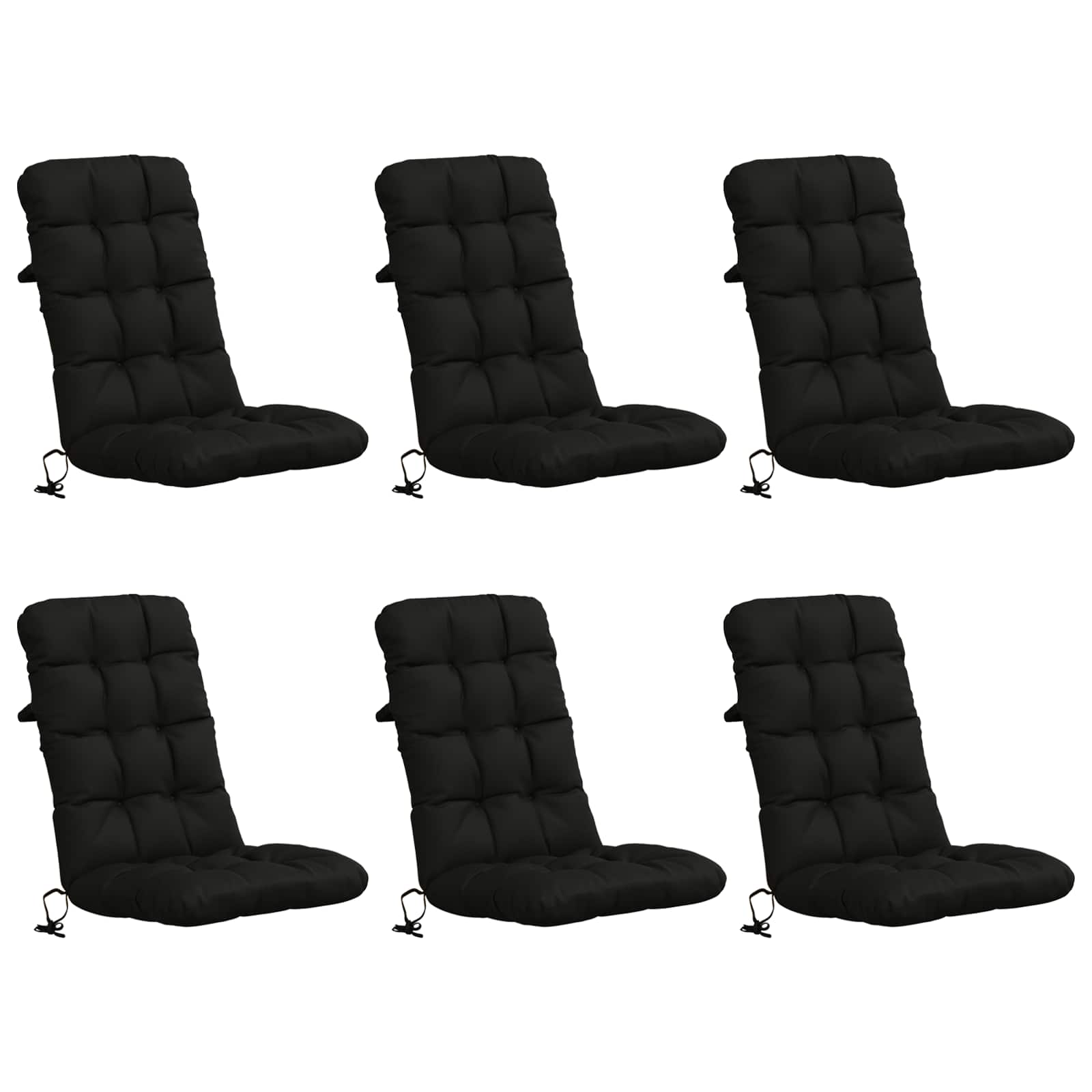 6 dalių aukštų atlošų kėdžių pagalvės VIANEN 6 pcs Juoda