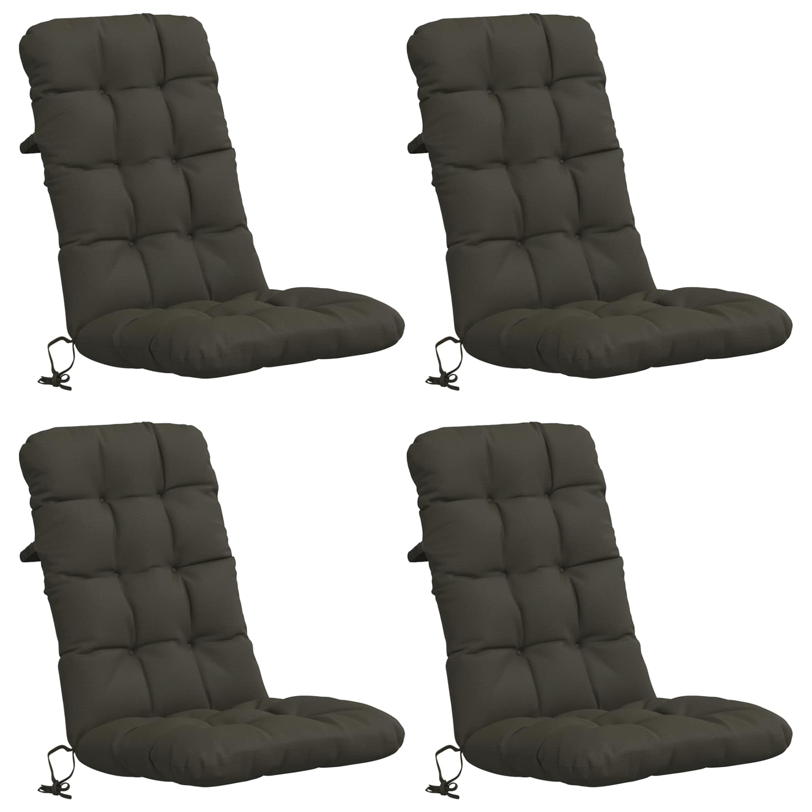 4 dalių aukštų atlošų kėdžių pagalvės VIANEN 4 pcs Antracito