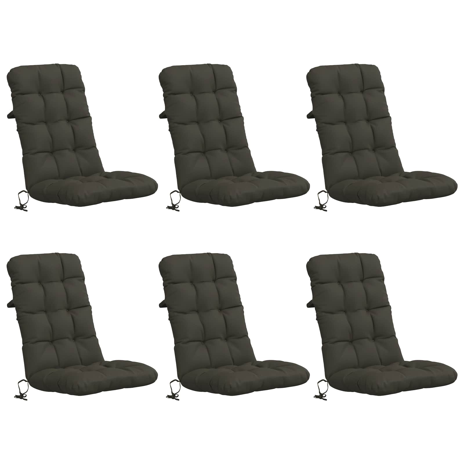6 dalių aukštų atlošų kėdžių pagalvės VIANEN 6 pcs Antracito