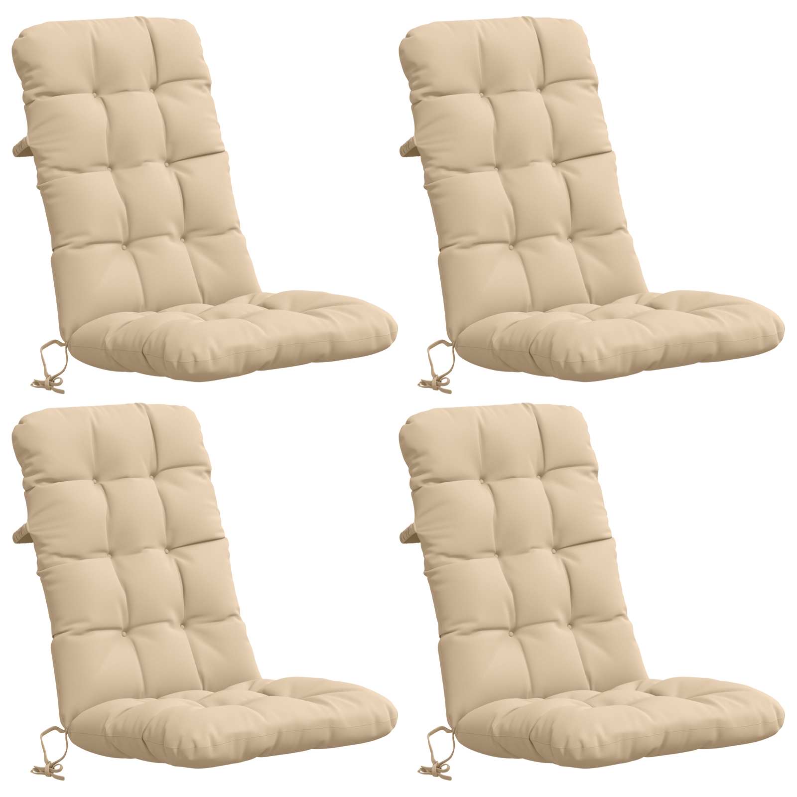 4 dalių aukštų atlošų kėdžių pagalvės VIANEN 4 pcs Kreminė
