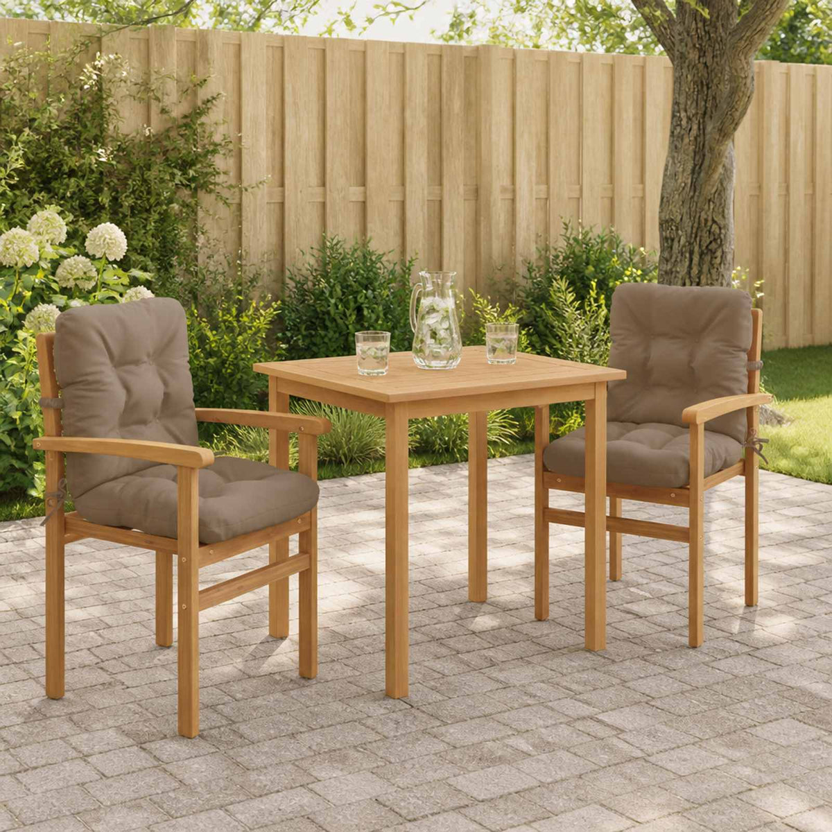 2 dalių aukštų atlošų kėdžių pagalvės VIANEN 2 pcs Taupe