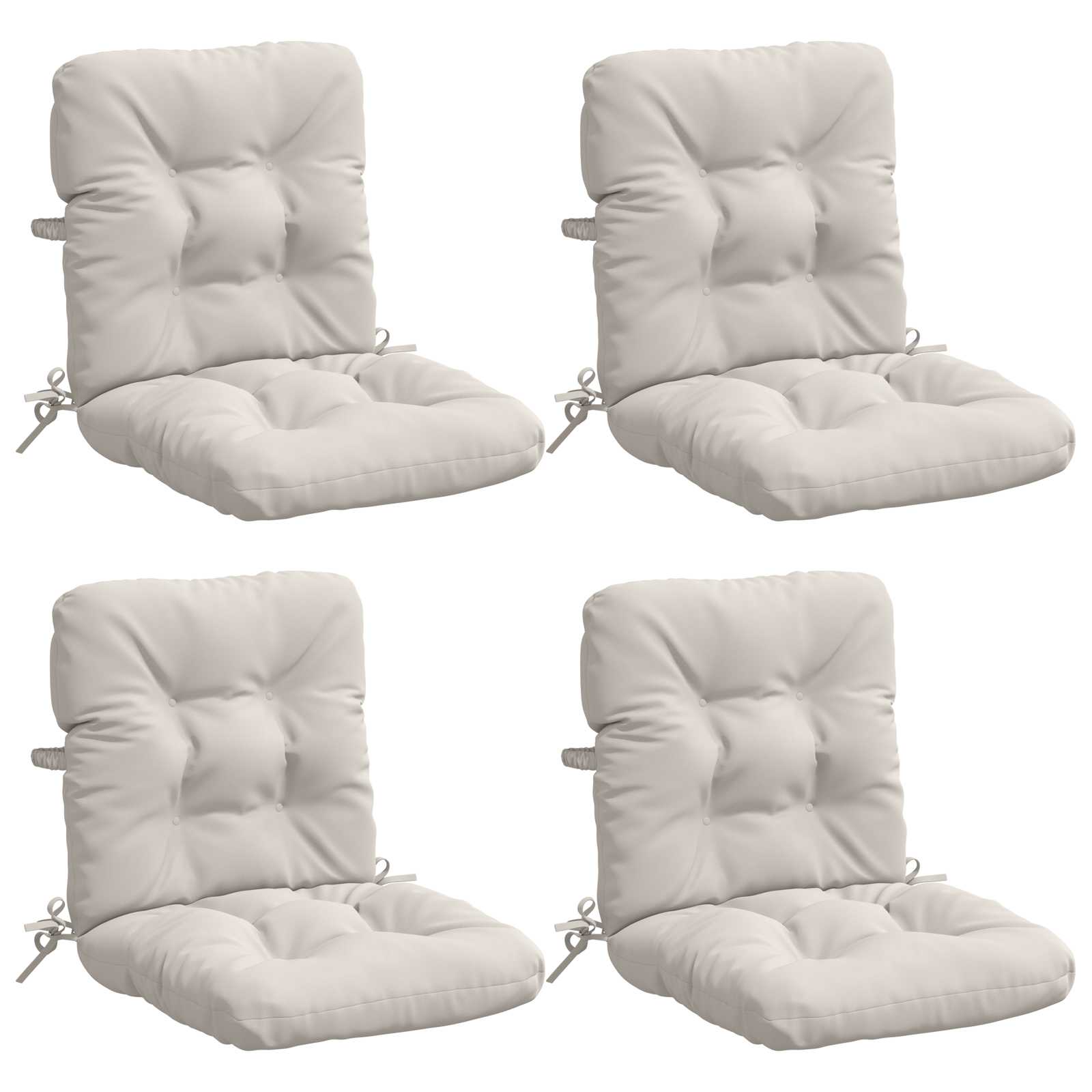 4 dalių aukštų atlošų kėdžių pagalvės VIANEN 4 pcs Balta