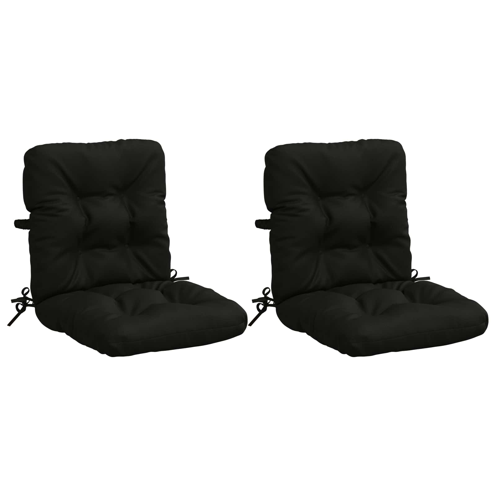 2 dalių aukštų atlošų kėdžių pagalvės VIANEN 2 pcs Juoda