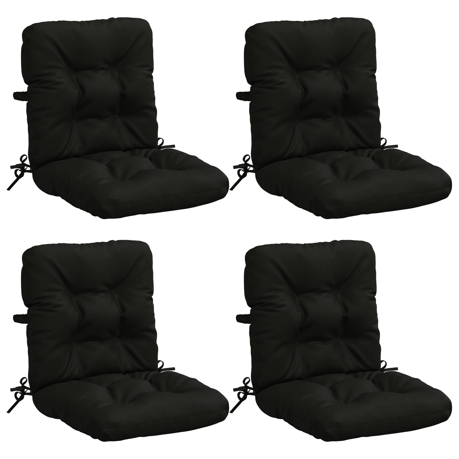 4 dalių aukštų atlošų kėdžių pagalvės VIANEN 4 pcs Juoda