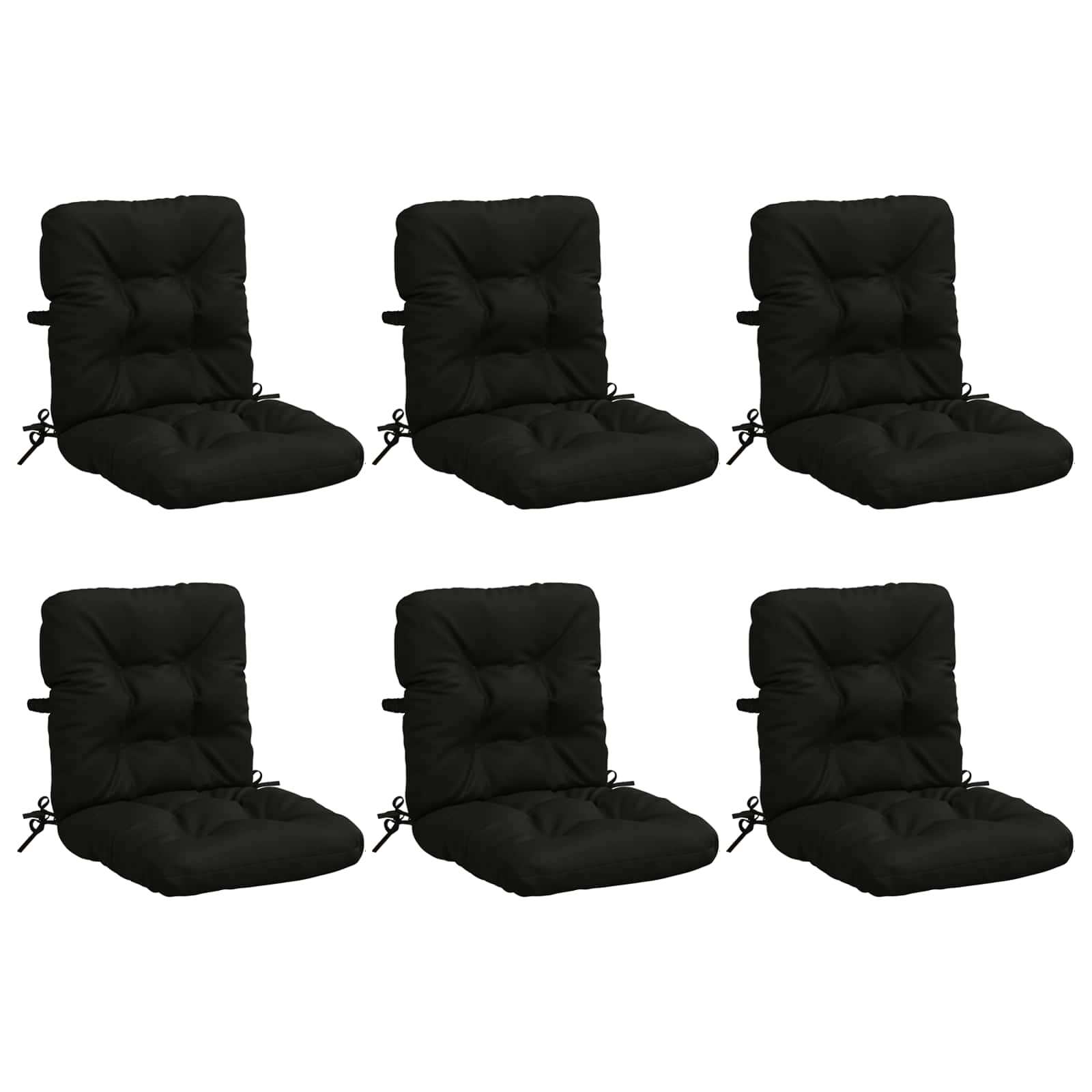 6 dalių aukštų atlošų kėdžių pagalvės VIANEN 6 pcs Juoda