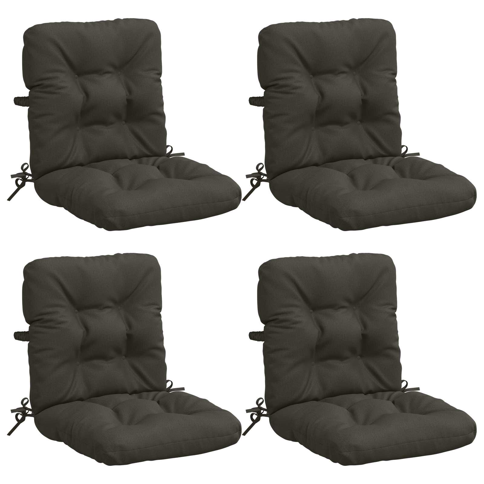 4 dalių aukštų atlošų kėdžių pagalvės VIANEN 4 pcs Antracito
