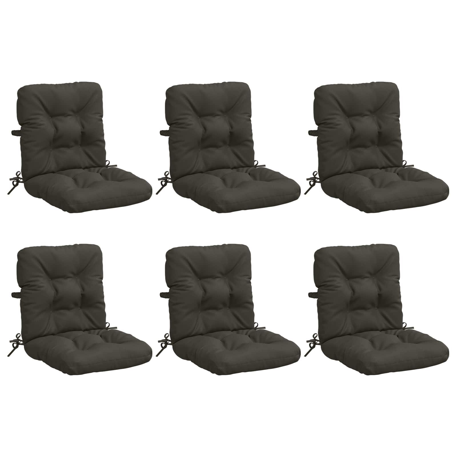 6 dalių aukštų atlošų kėdžių pagalvės VIANEN 6 pcs Antracito