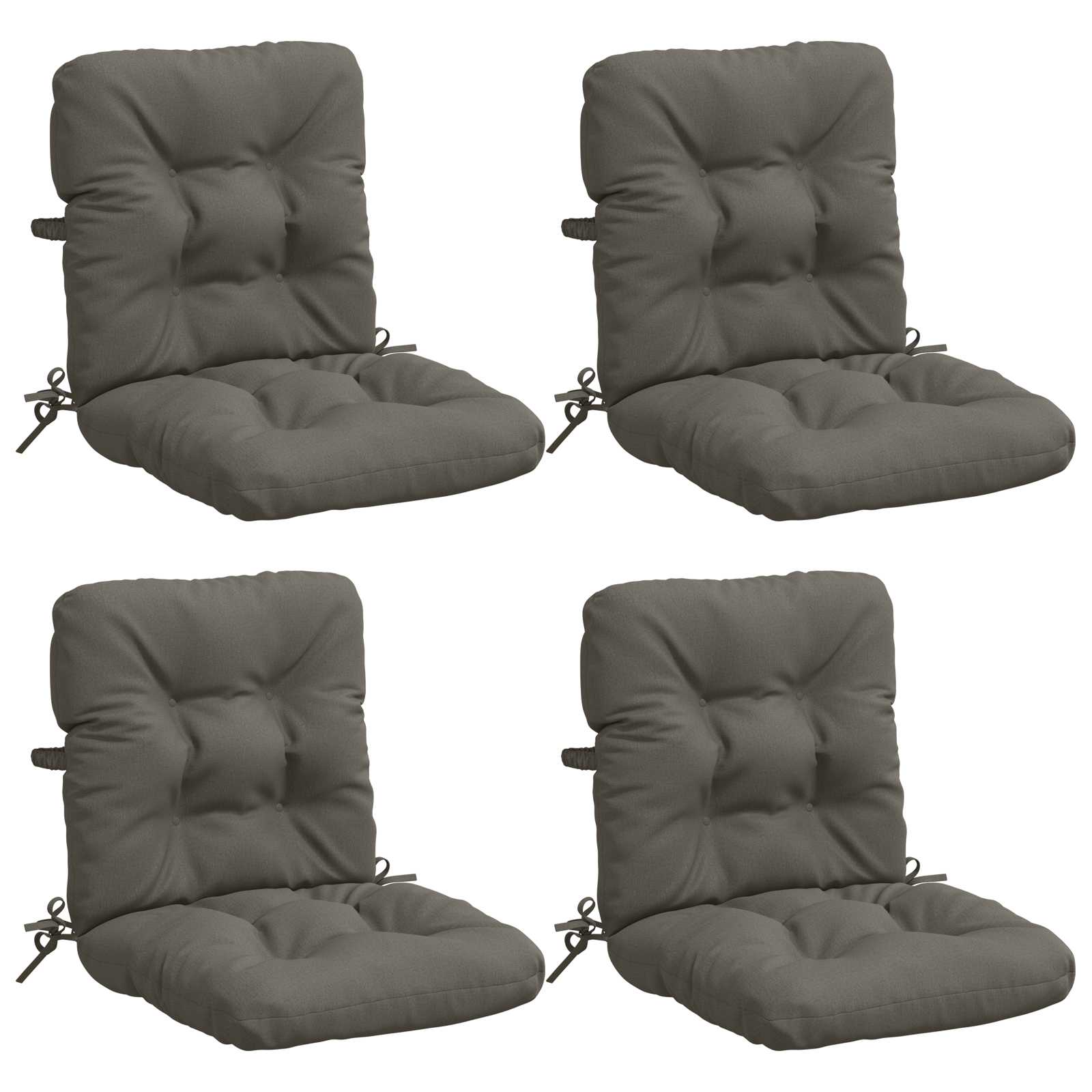 4 dalių aukštų atlošų kėdžių pagalvės VIANEN 4 pcs Pilka