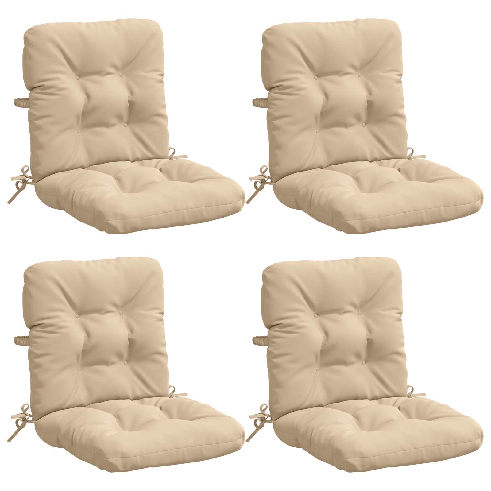 4 dalių aukštų atlošų kėdžių pagalvės VIANEN 4 pcs Kreminė