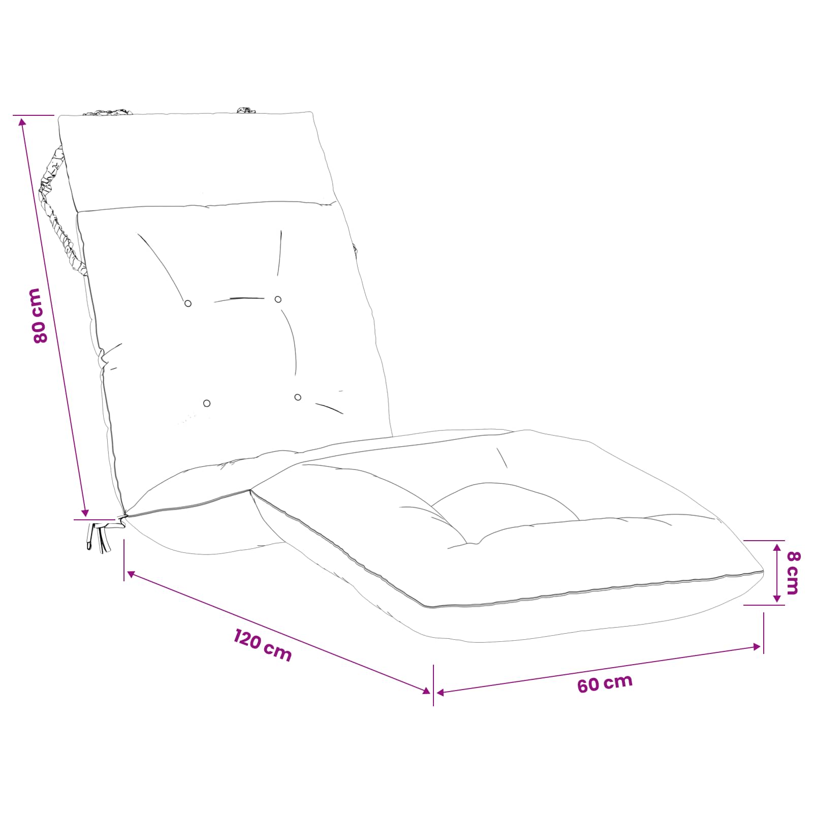 Saulės gultų pagalvė VIANEN 100% poliesteris Alyvuogių žalia