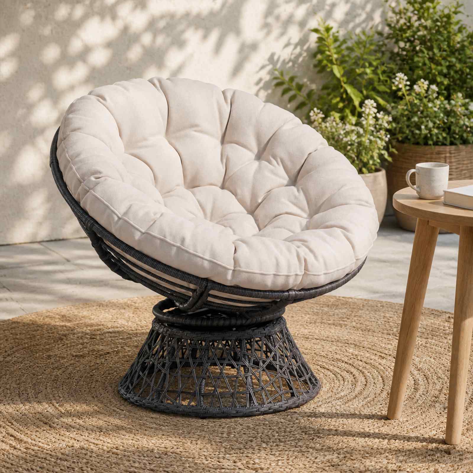 Papasan tipo pagalvė VIANEN 100% poliesteris Balta