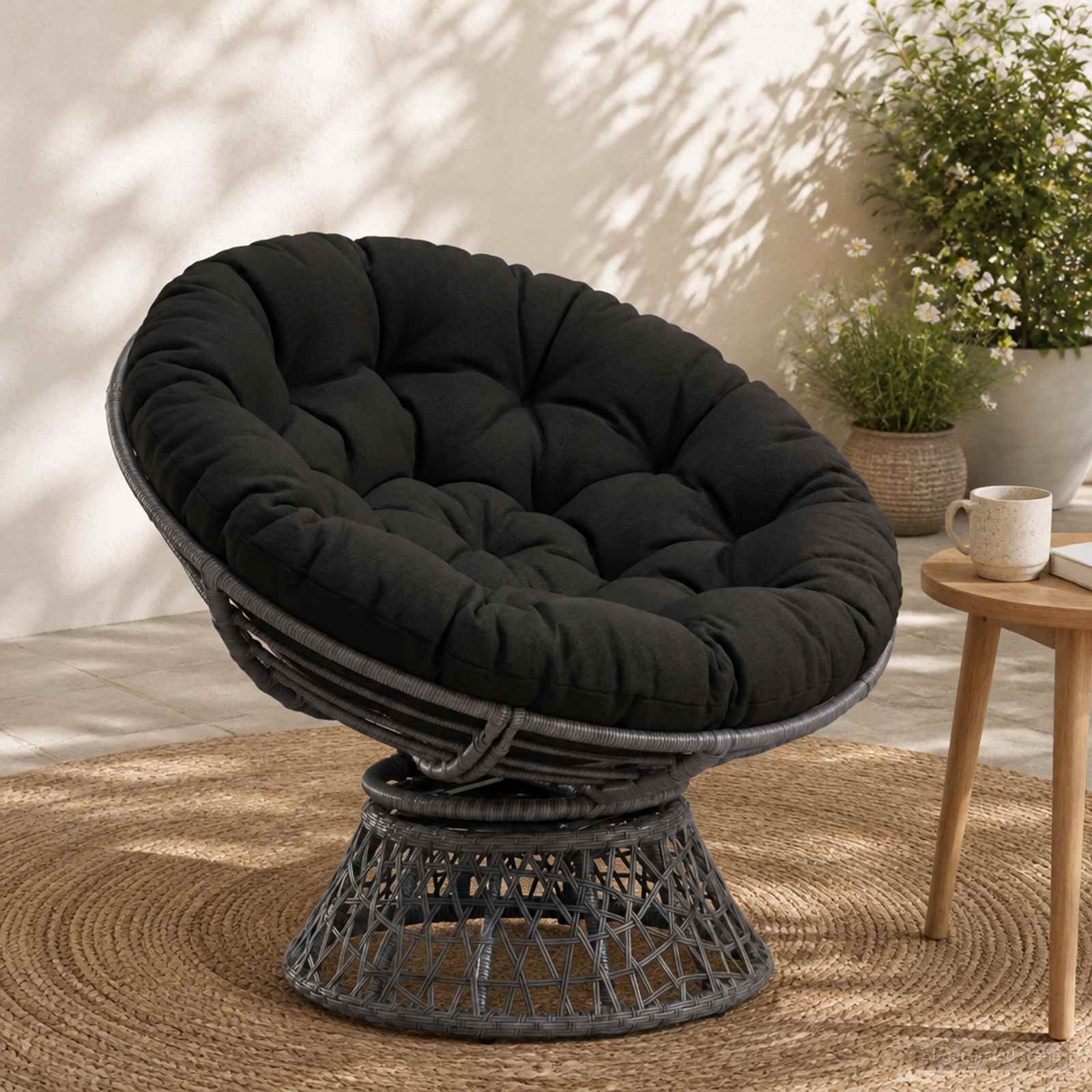 Papasan tipo pagalvė VIANEN 100% poliesteris Juoda