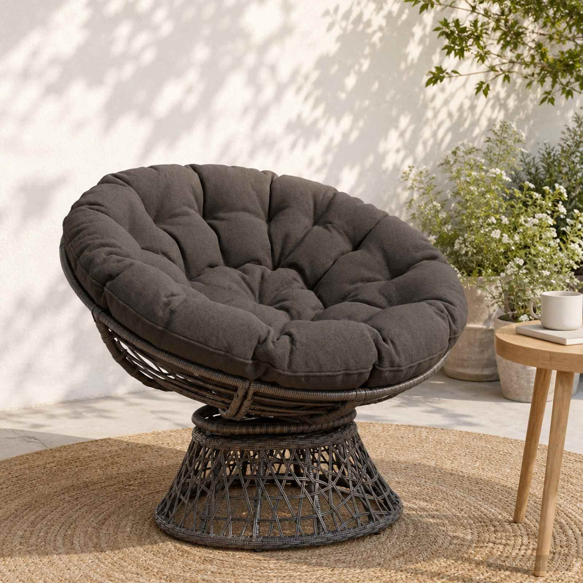 Papasan tipo pagalvė VIANEN 100% poliesteris Antracito