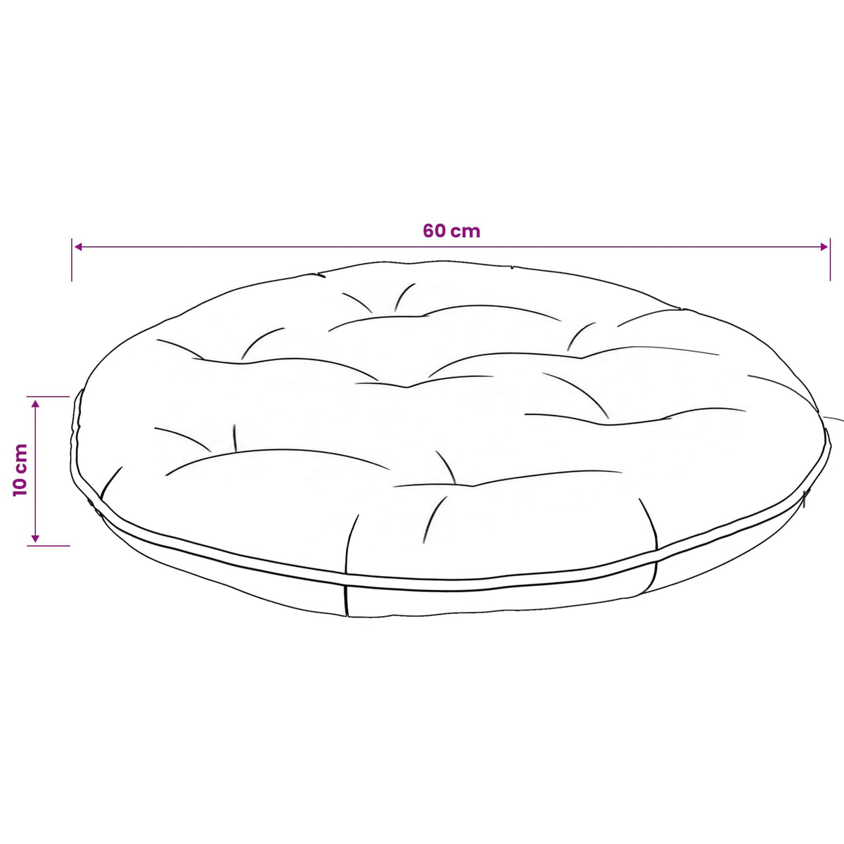 Kaboji pagalvė VIANEN 100% poliesteris Taupe Ø 60 x 10 cm