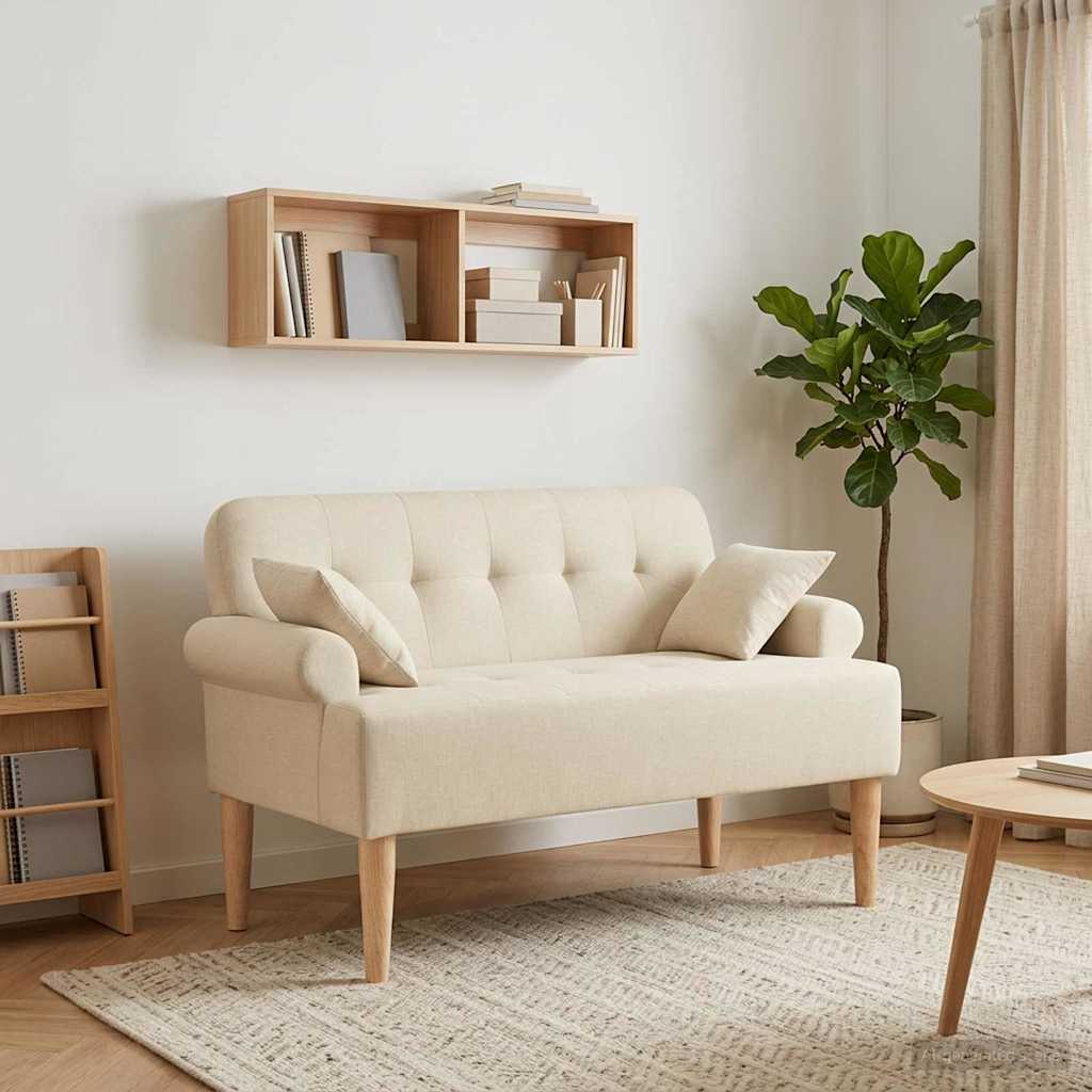 Minkštas kampas su mygtukų apmušalais Kreminė 120 x 65 x 79 cm