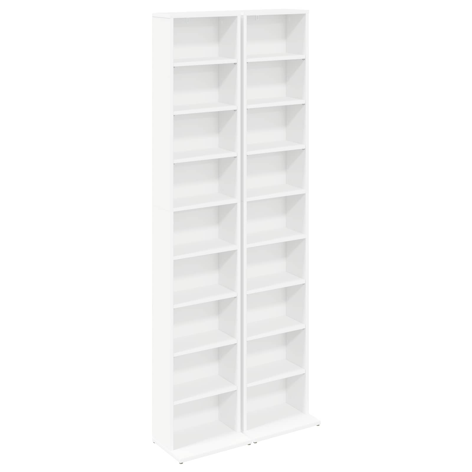 CD spinta 2 vnt. Balta 33 x 23,5 x 175 cm Apdirbta mediena