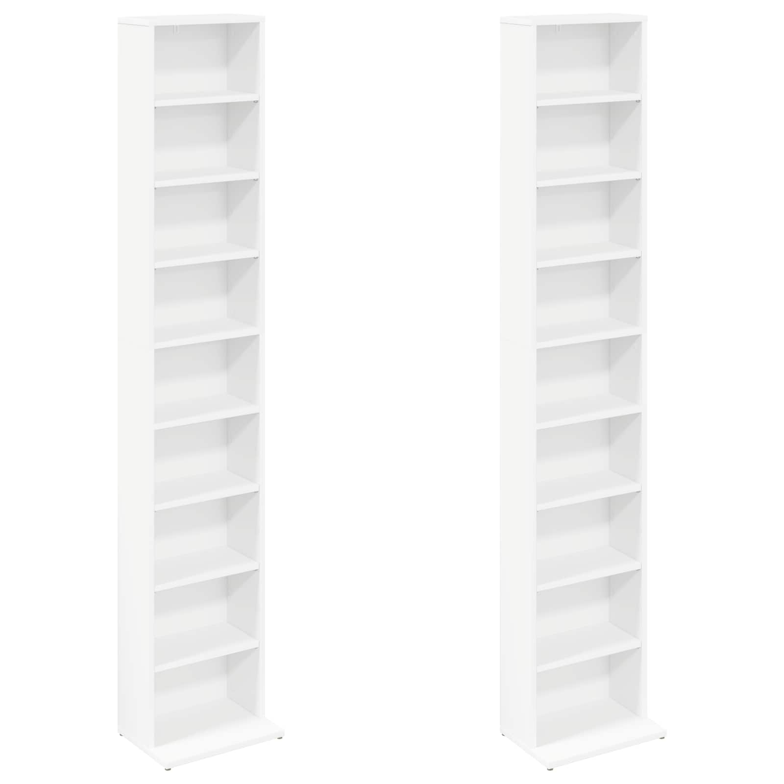 CD spinta 2 vnt. Balta 33 x 23,5 x 175 cm Apdirbta mediena