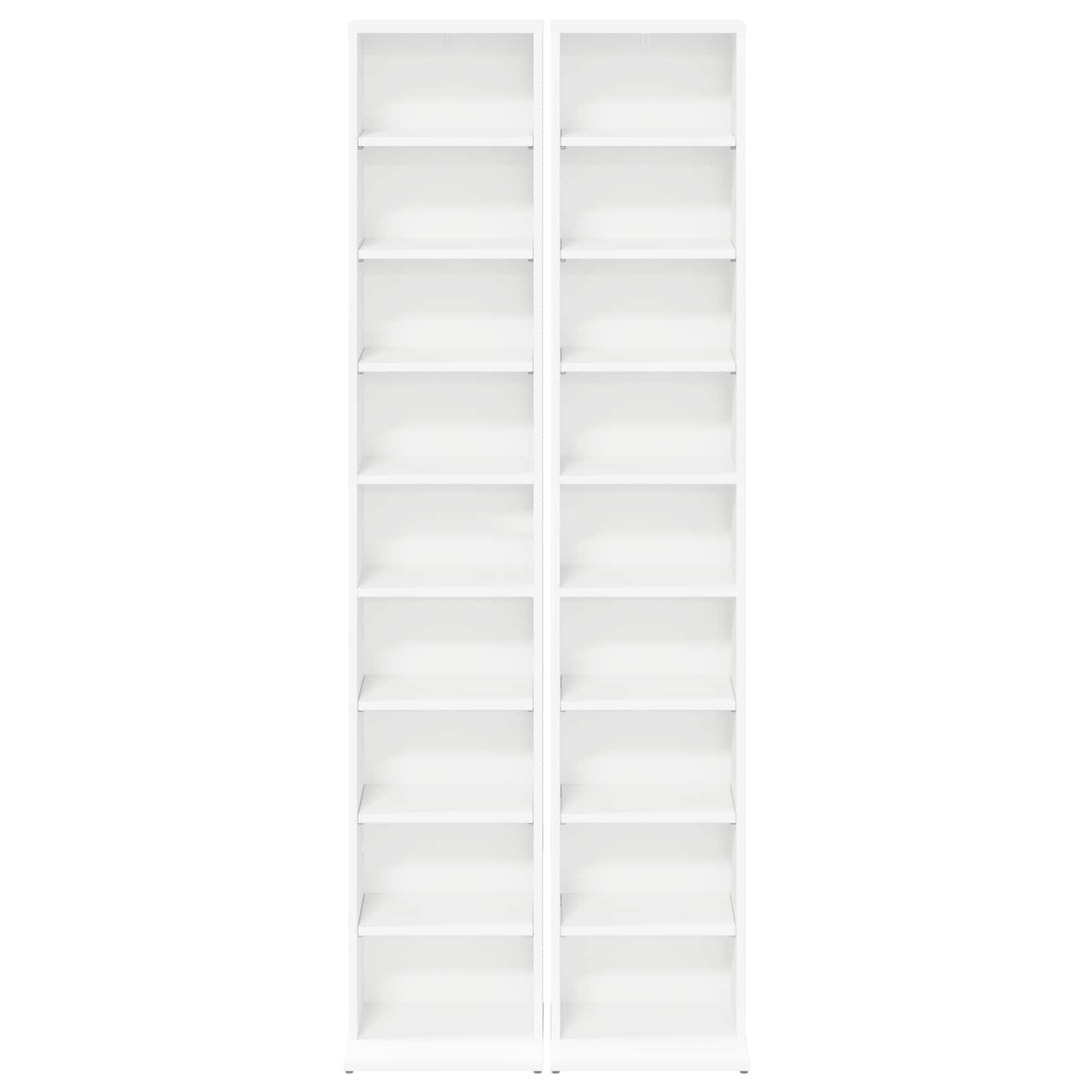 CD spinta 2 vnt. Balta 33 x 23,5 x 175 cm Apdirbta mediena