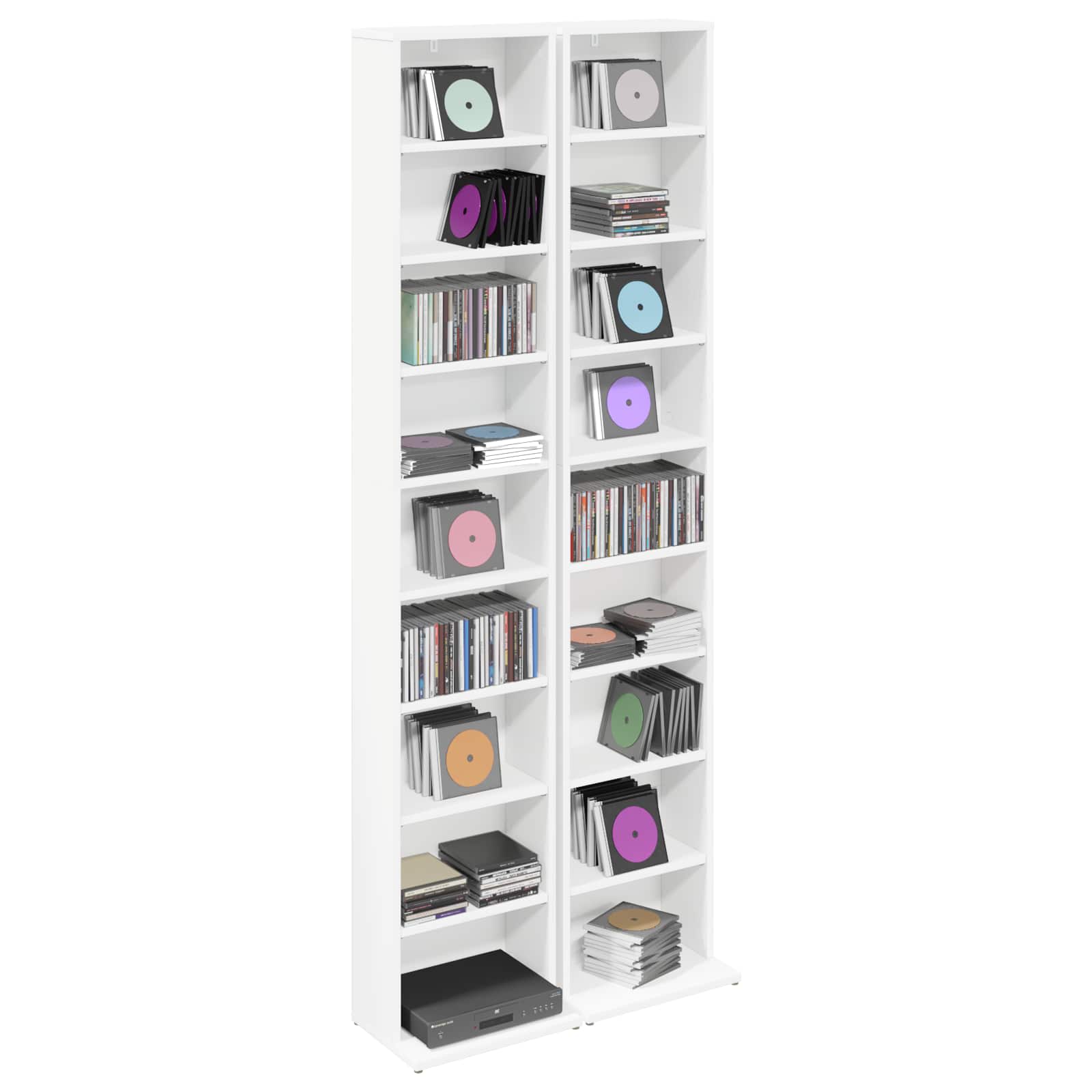 CD spinta 2 vnt. Balta 33 x 23,5 x 175 cm Apdirbta mediena