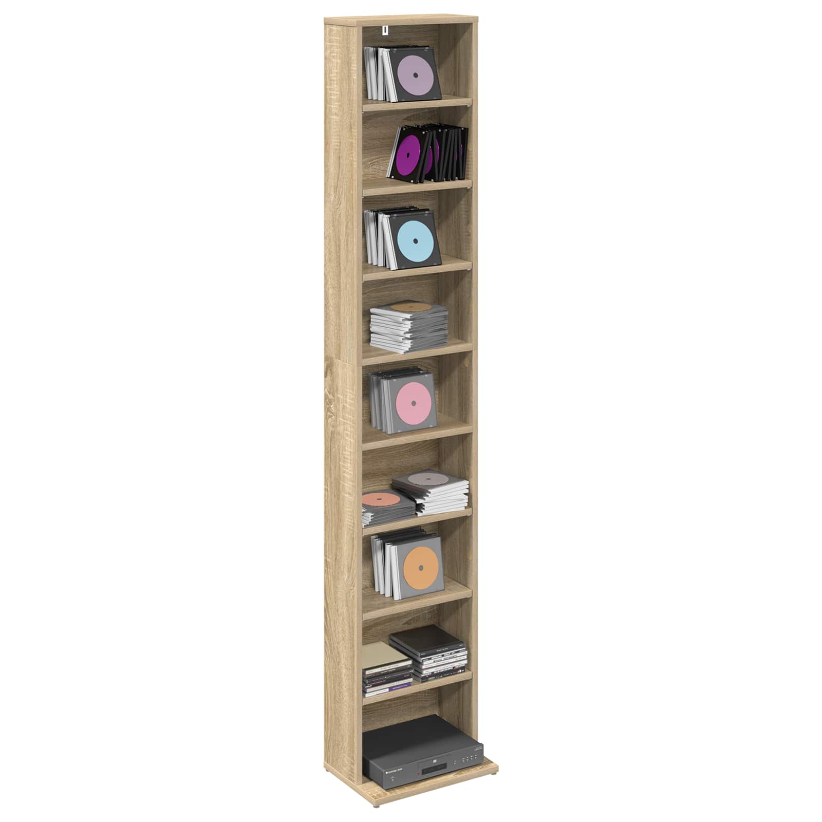 CD spinta Sonoma ąžuolas 33 x 23,5 x 175 cm Apdirbta mediena