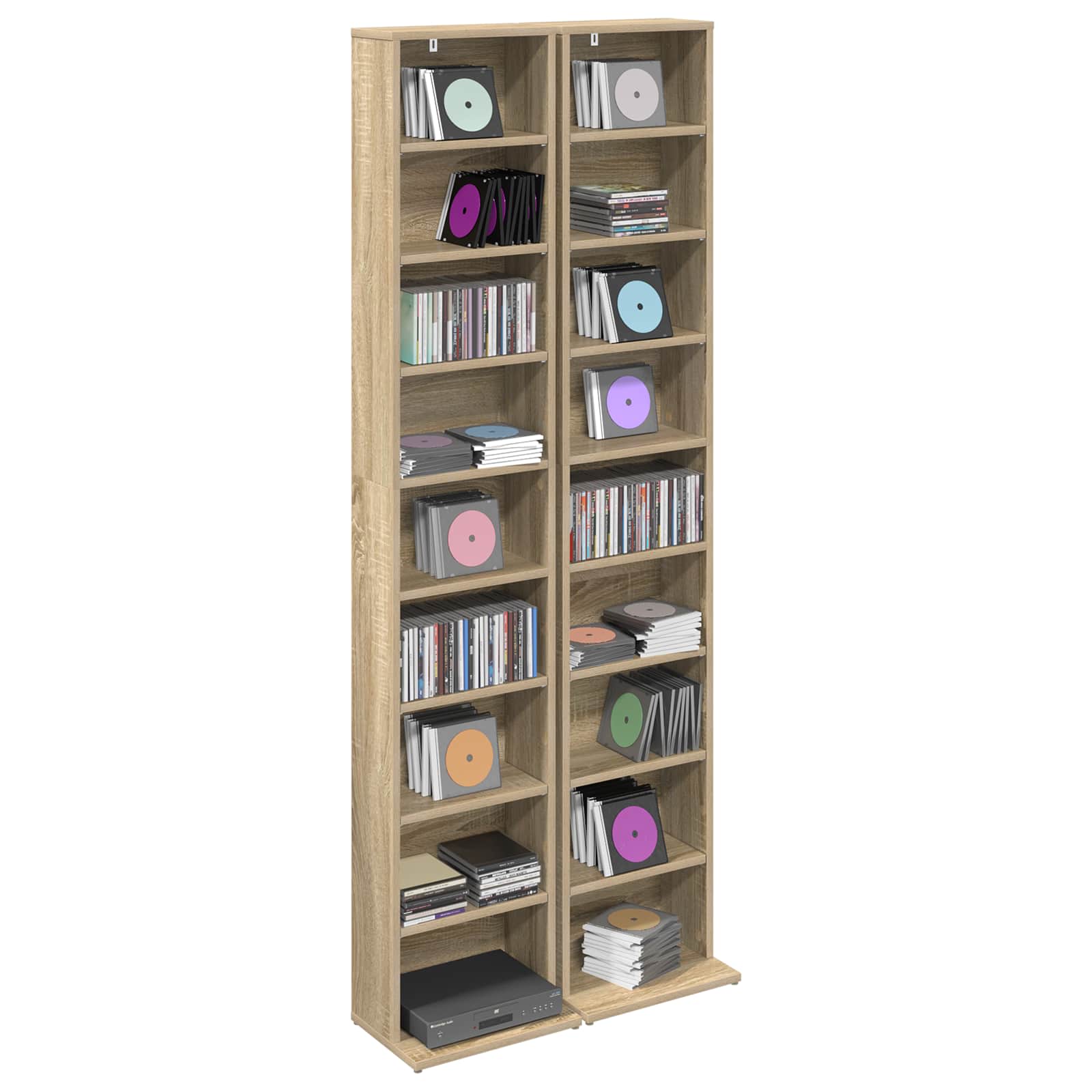 CD spinta 2 vnt. Sonoma ąžuolas 33 x 23,5 x 175 cm