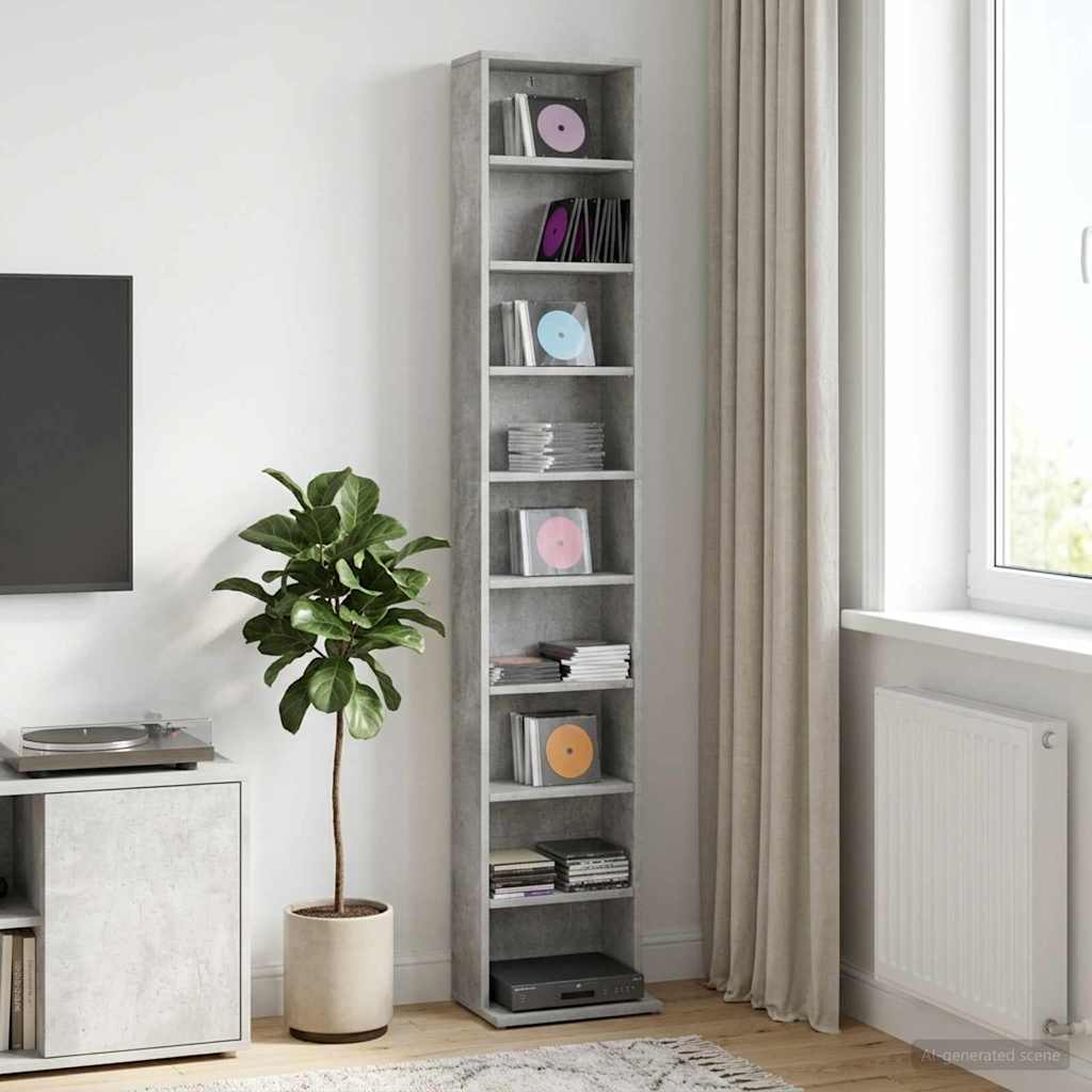 CD spinta Betono pilka 33 x 23,5 x 175 cm Apdirbta mediena