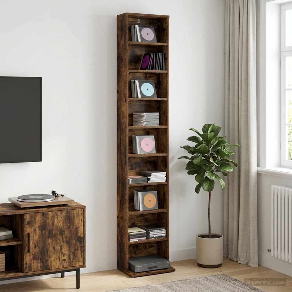 CD spinta Dūminio ąžuolo 33 x 23,5 x 175 cm Apdirbta mediena