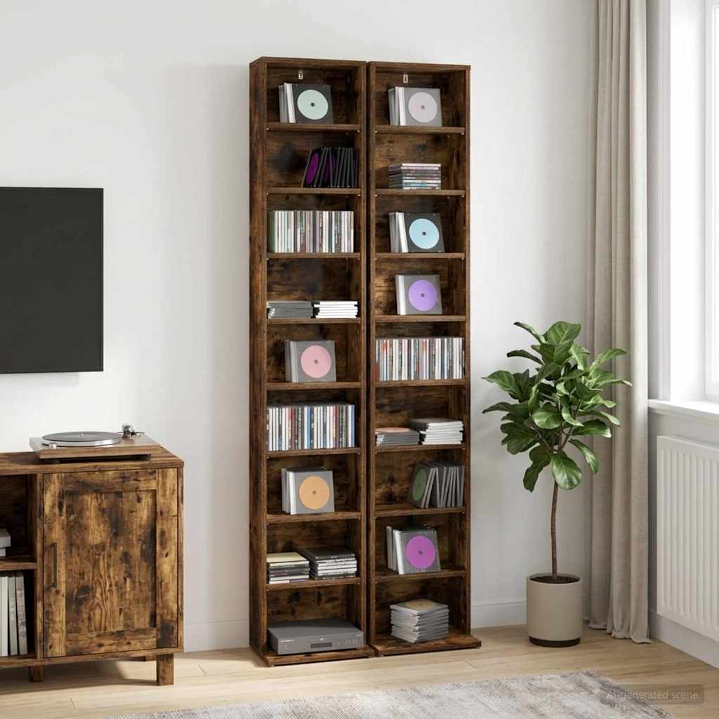 CD spinta 2 vnt. Dūminio ąžuolo 33 x 23,5 x 175 cm