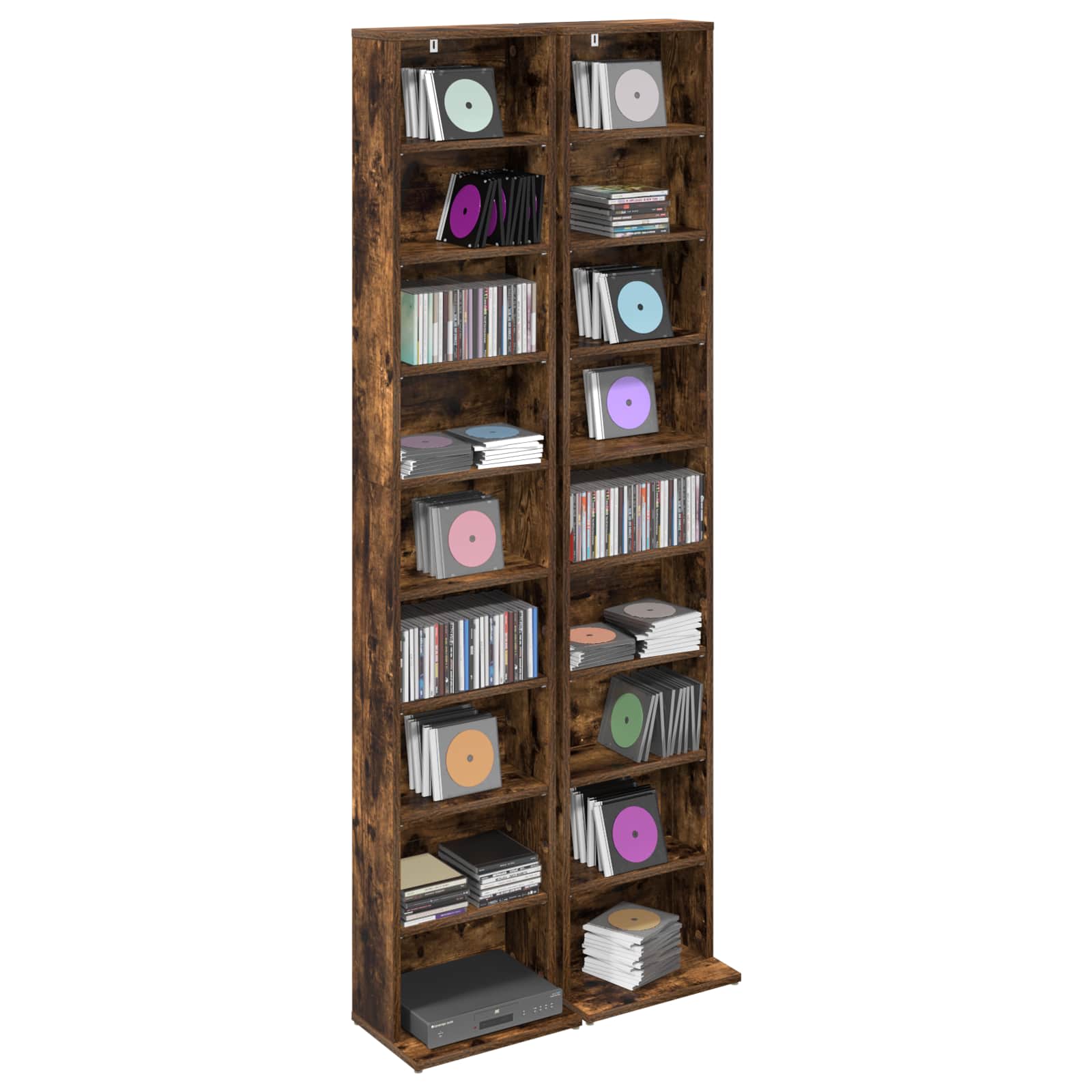 CD spinta 2 vnt. Dūminio ąžuolo 33 x 23,5 x 175 cm