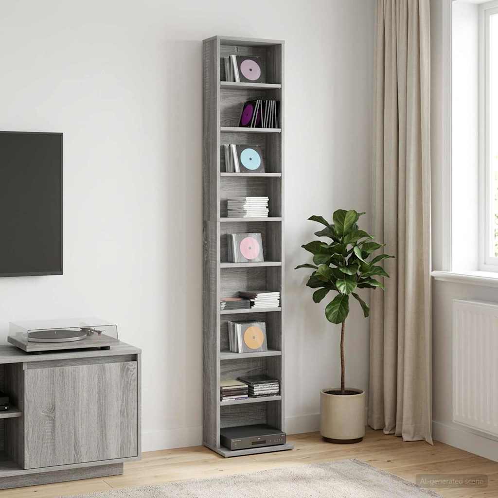 CD spinta Pilka Sonoma 33 x 23,5 x 175 cm Apdirbta mediena