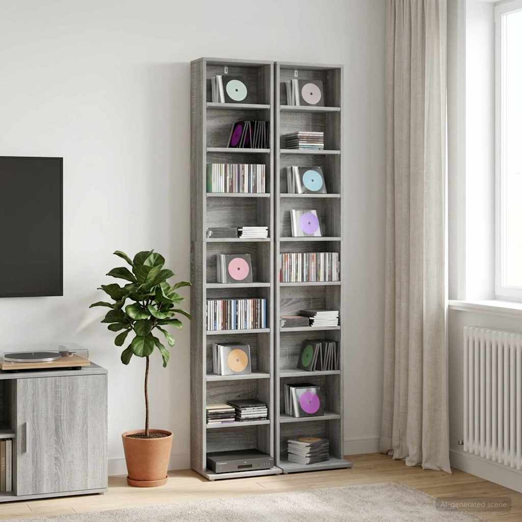 CD spinta 2 vnt. Pilka Sonoma 33 x 23,5 x 175 cm