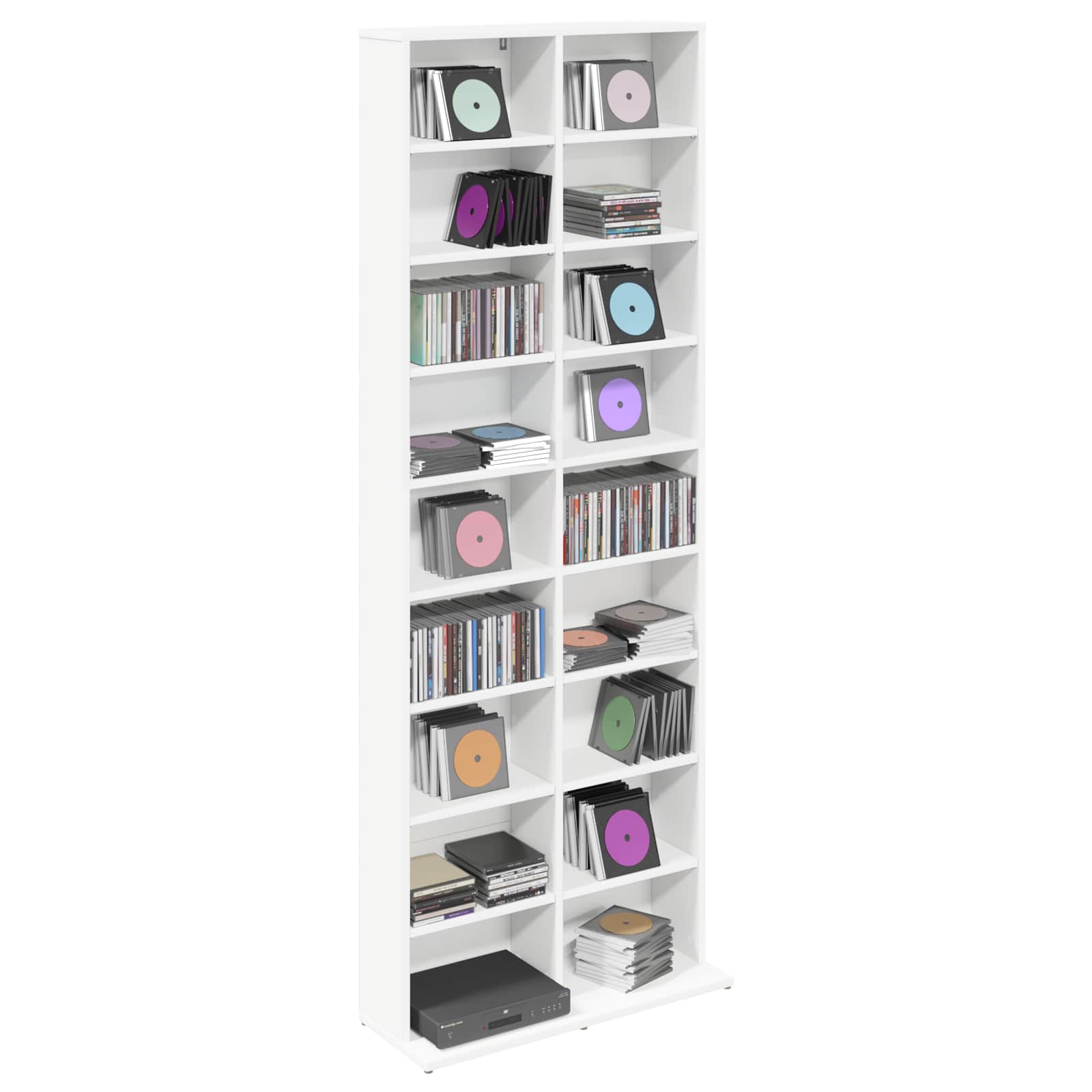CD spinta Balta 65 x 23,5 x 175 cm Apdirbta mediena