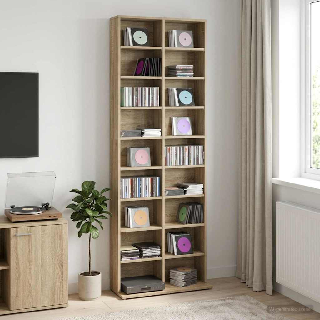 CD spinta Sonoma ąžuolas 65 x 23,5 x 175 cm Apdirbta mediena