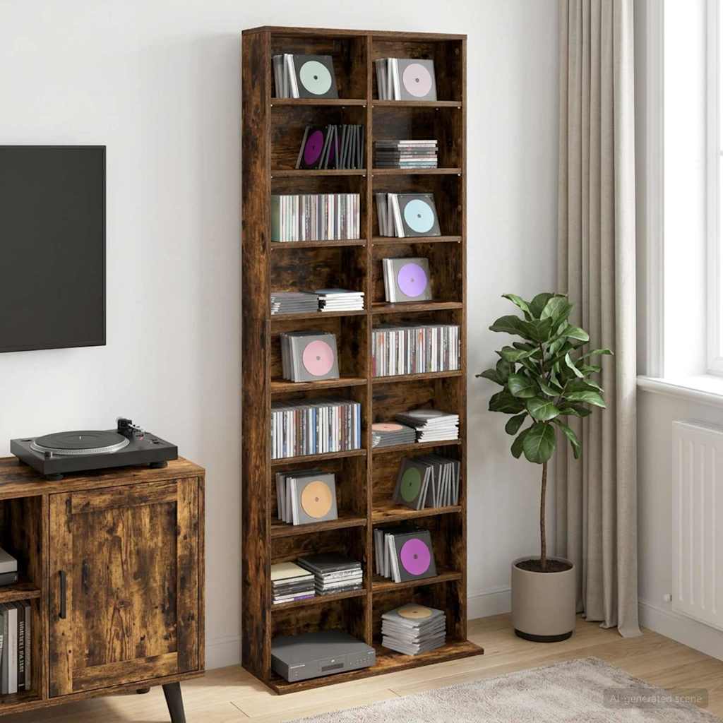 CD spinta Dūminio ąžuolo 65 x 23,5 x 175 cm Apdirbta mediena