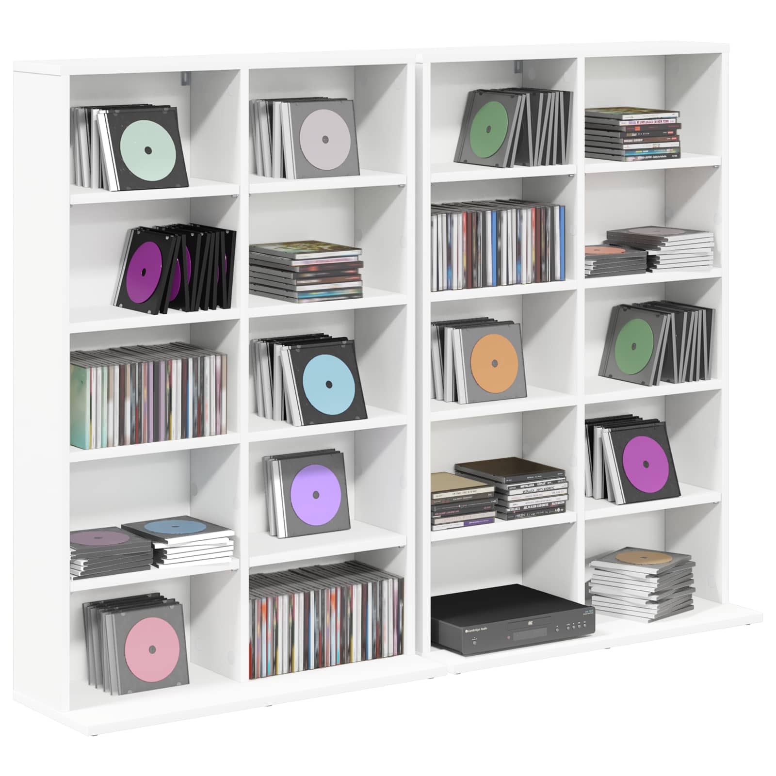 CD spinta 2 vnt. Balta 65 x 23,5 x 97,5 cm Apdirbta mediena