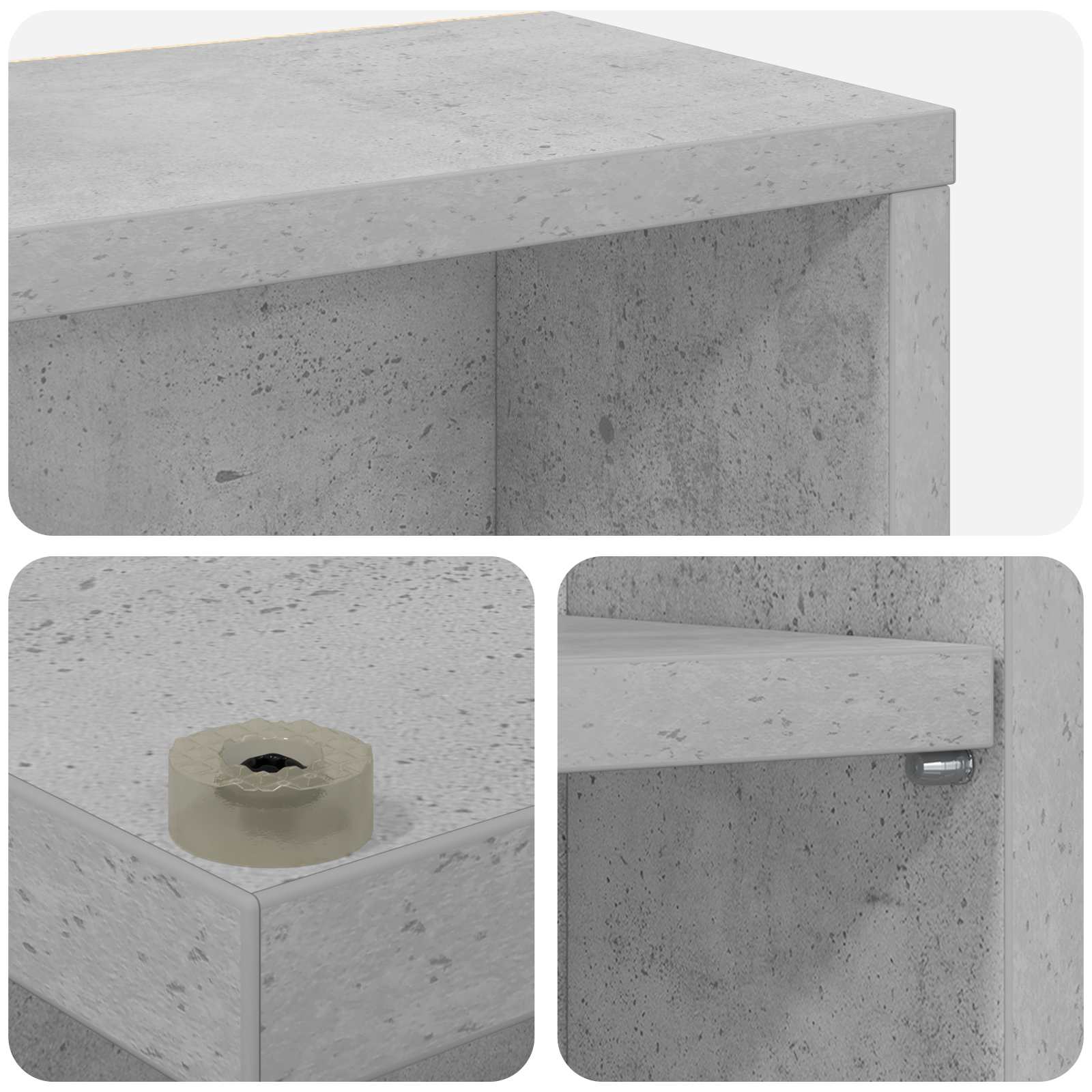 CD spinta Betono pilka 65 x 23,5 x 97,5 cm Apdirbta mediena